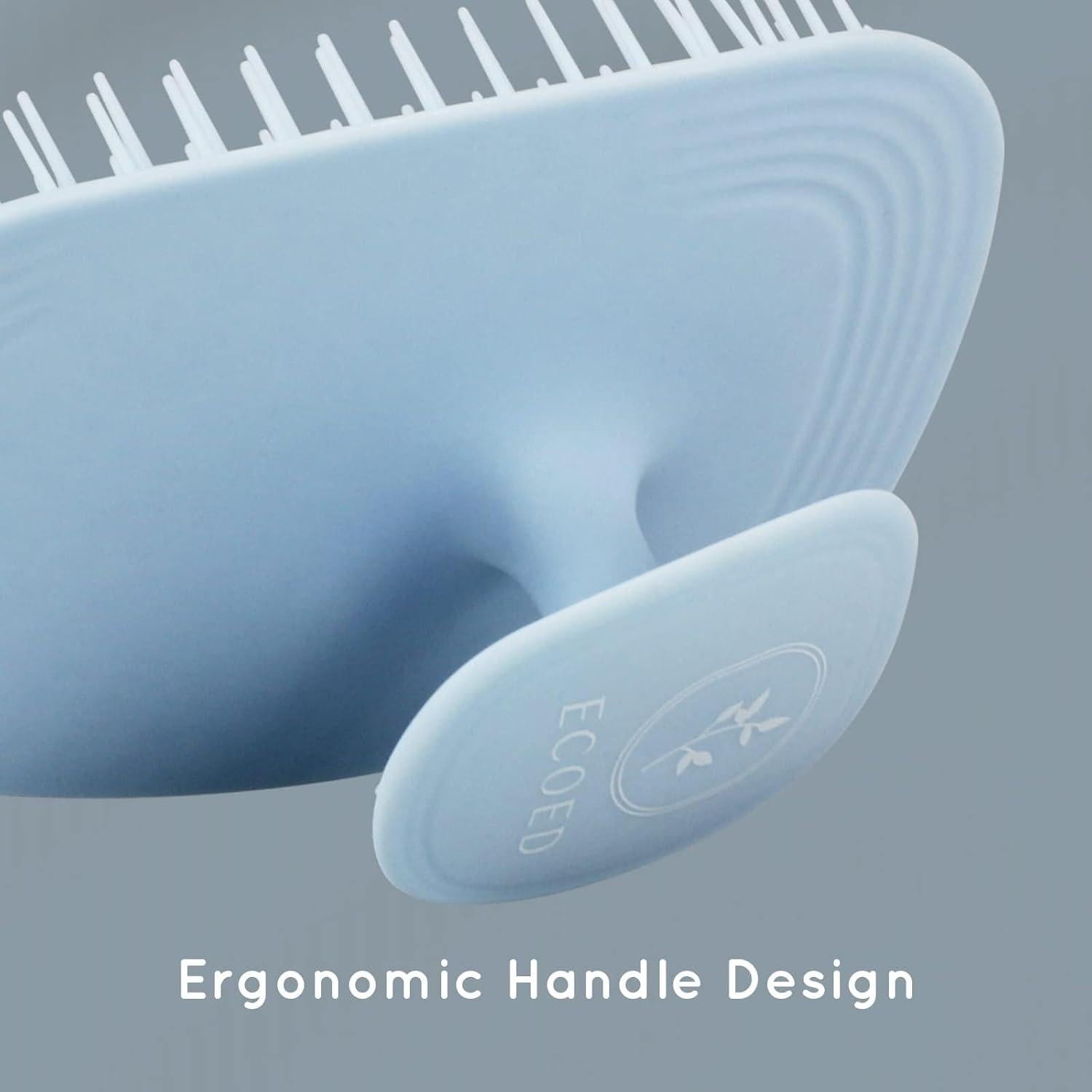 Cepillo de Champú Ergonomico Ecoed Azul para Masaje y Exfoliación
