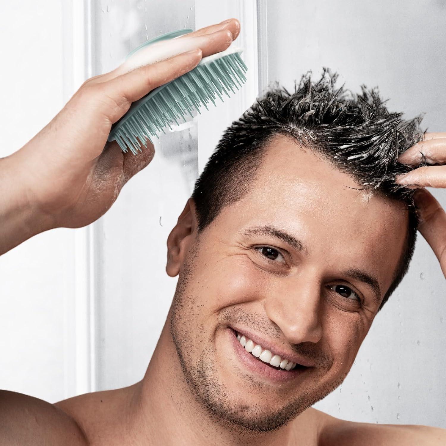 Cepillo de Champú Ergonomico Ecoed Azul para Masaje y Exfoliación