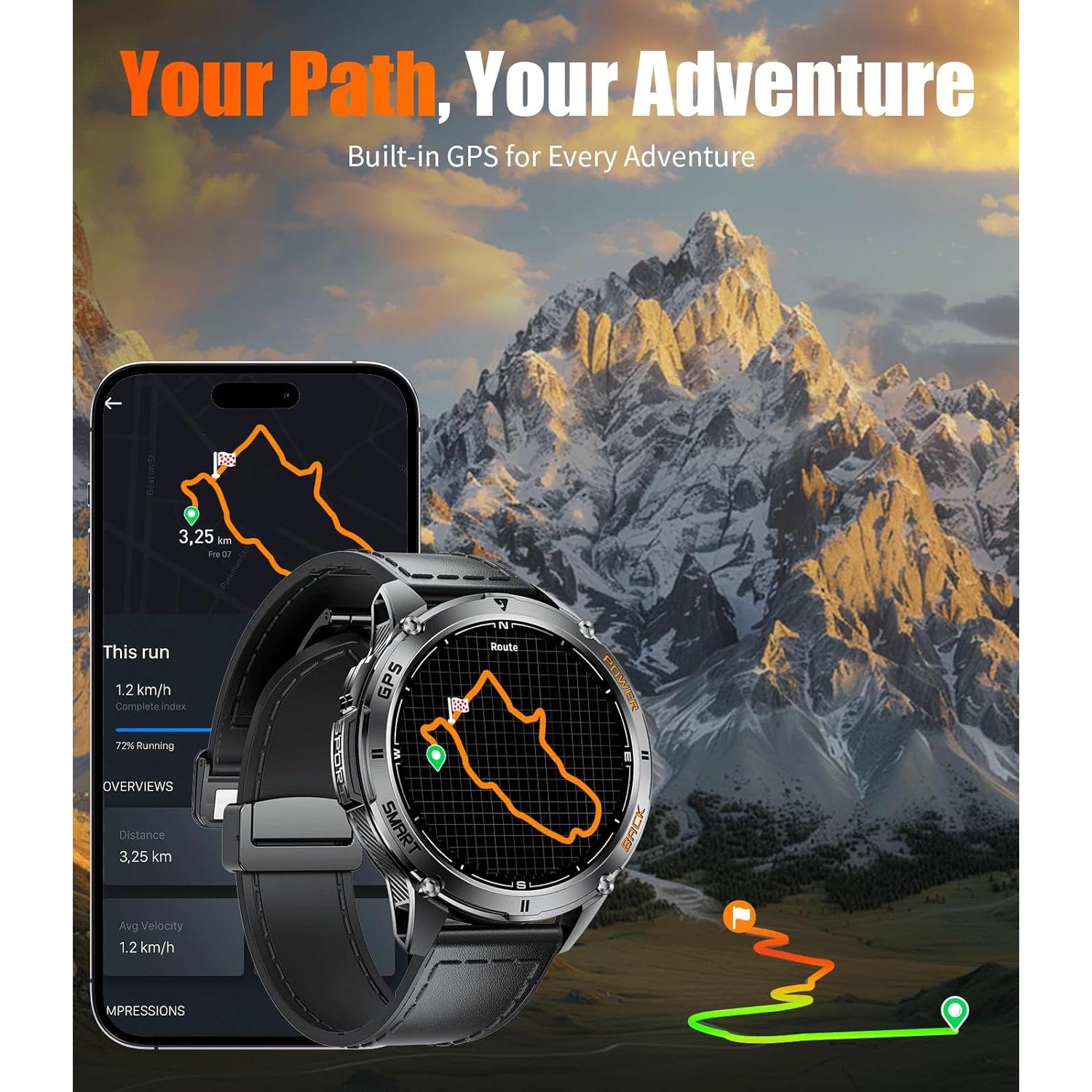 Reloj Inteligente FOXBOX DM4-A GPS Militar 1.43" AMOLED Negro