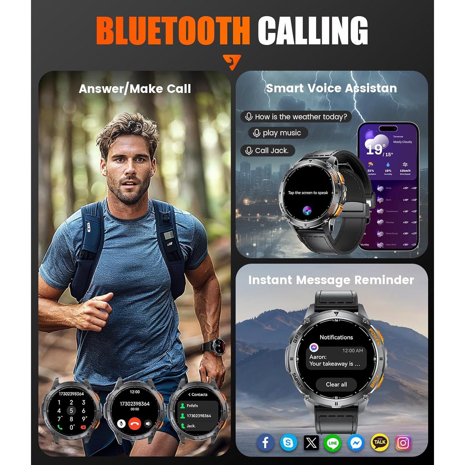 Reloj Inteligente FOXBOX DM4-A GPS Militar 1.43" AMOLED Negro