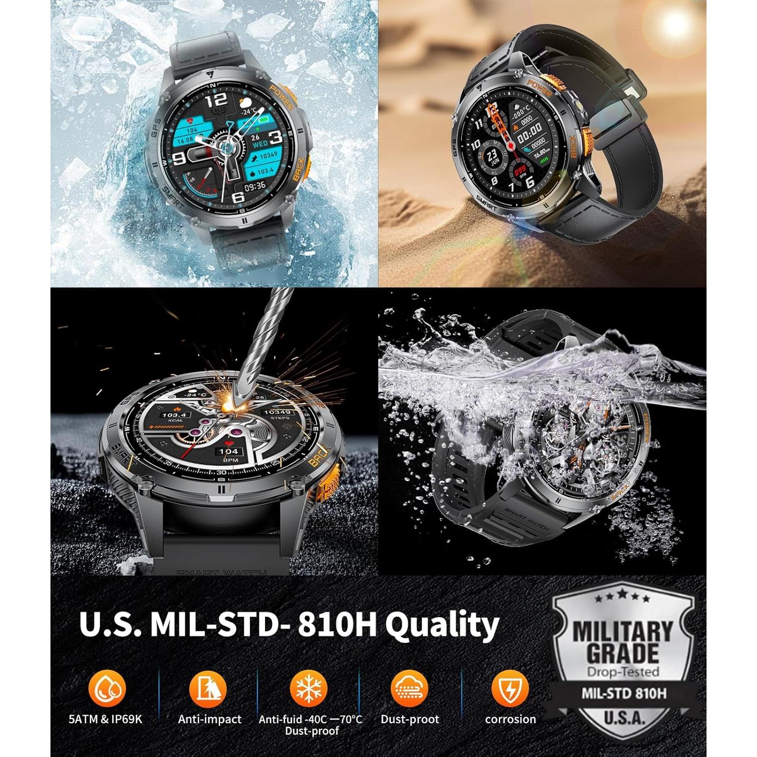 Reloj Inteligente FOXBOX DM4-A GPS Militar 1.43" AMOLED Negro