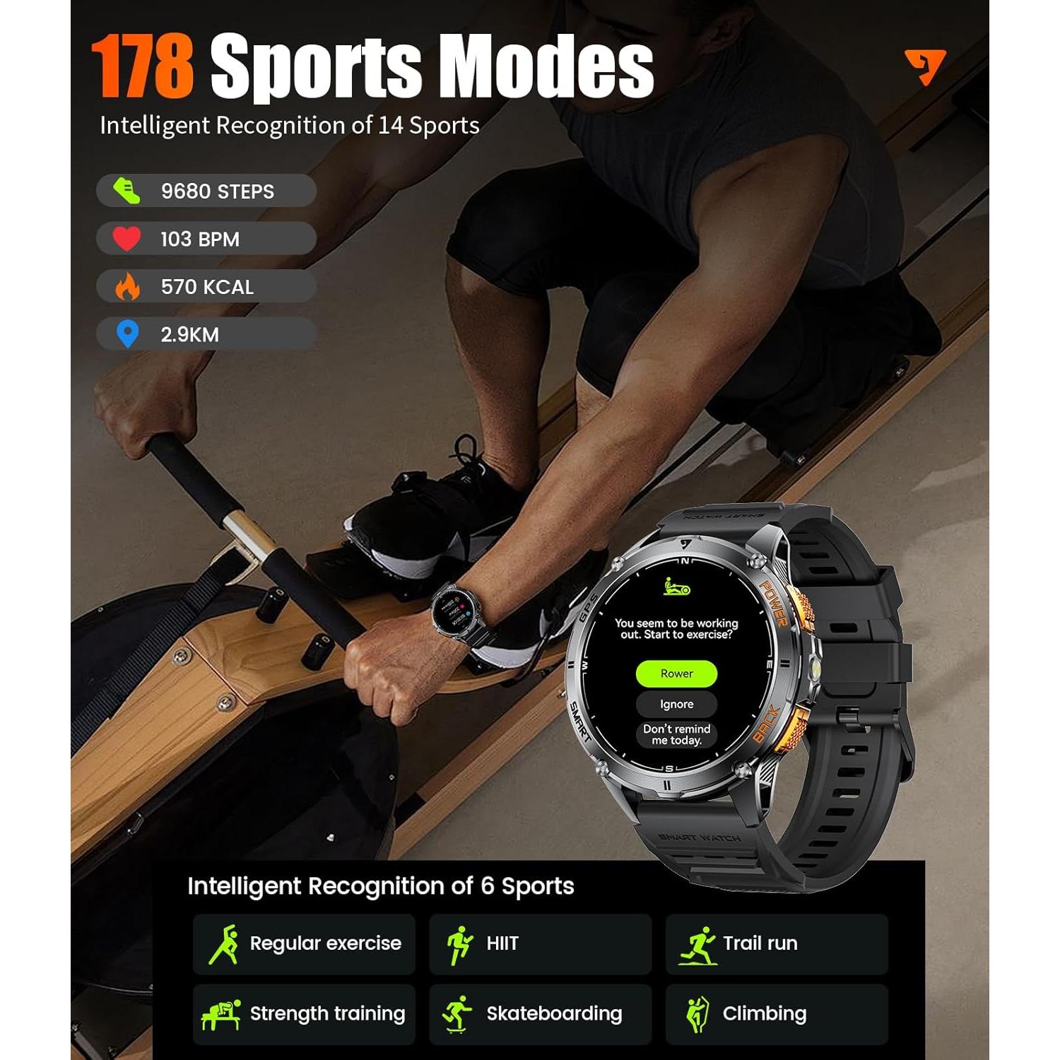 Reloj Inteligente FOXBOX DM4-A GPS Militar 1.43" AMOLED Negro