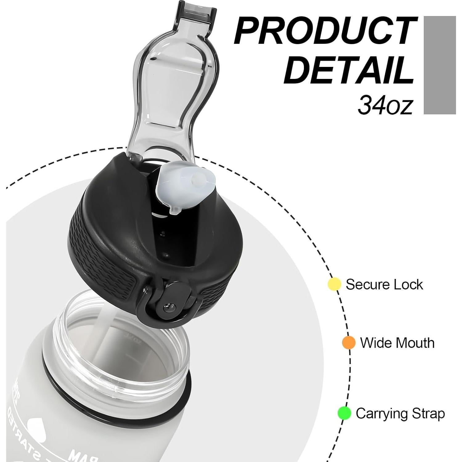 Botella de Agua Deportiva XuTec 946ml a Prueba de Fugas