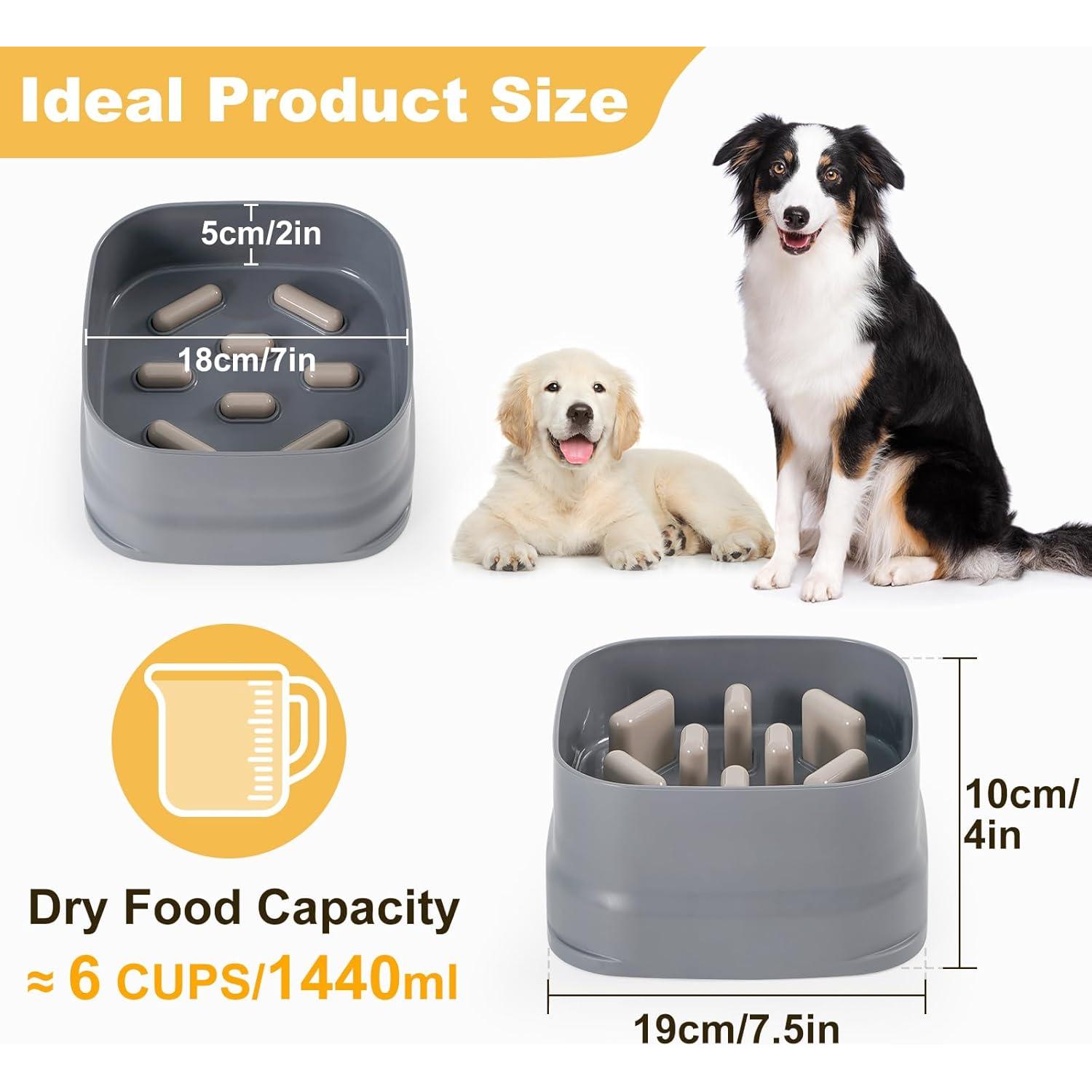 Comedero Lento para Perros Sunhoo Gris 19x19 cm Ajustable