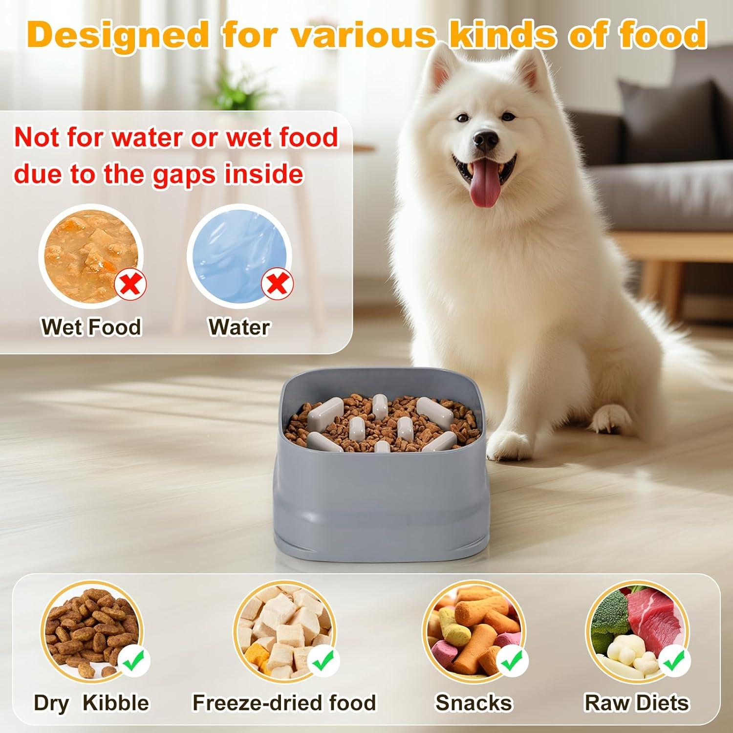 Comedero Lento para Perros Sunhoo Gris 19x19 cm Ajustable