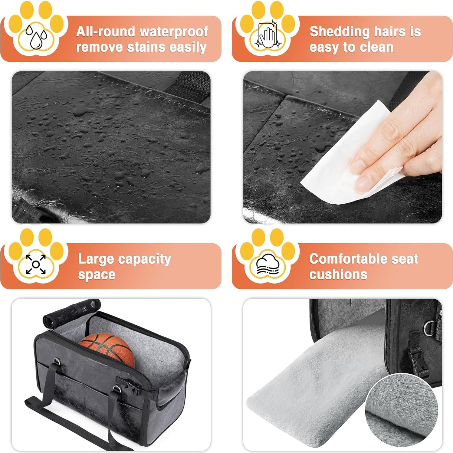 Asiento de Coche para Perros WOYYHO Negro hasta 8.16 kg