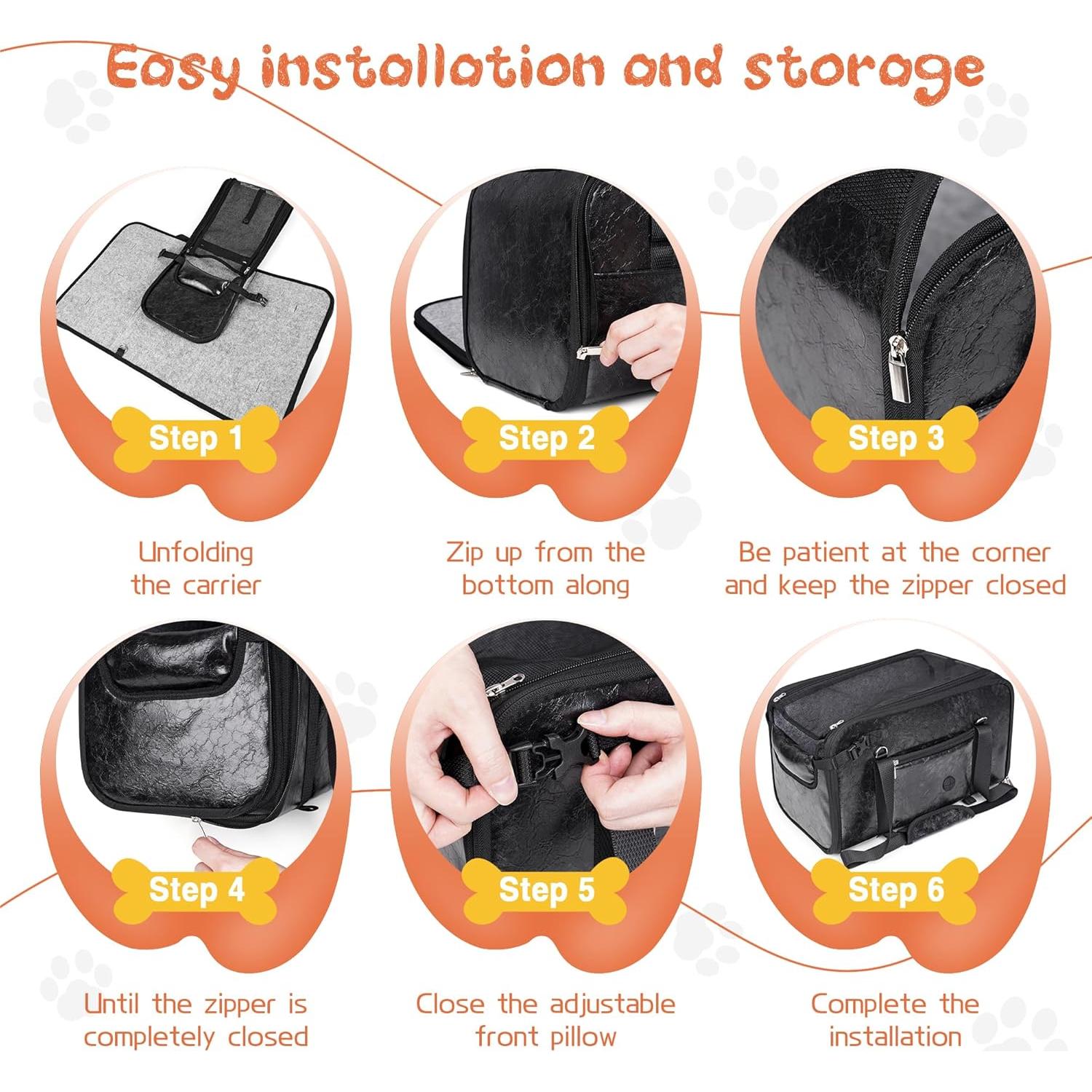 Asiento de Coche para Perros WOYYHO Negro hasta 8.16 kg