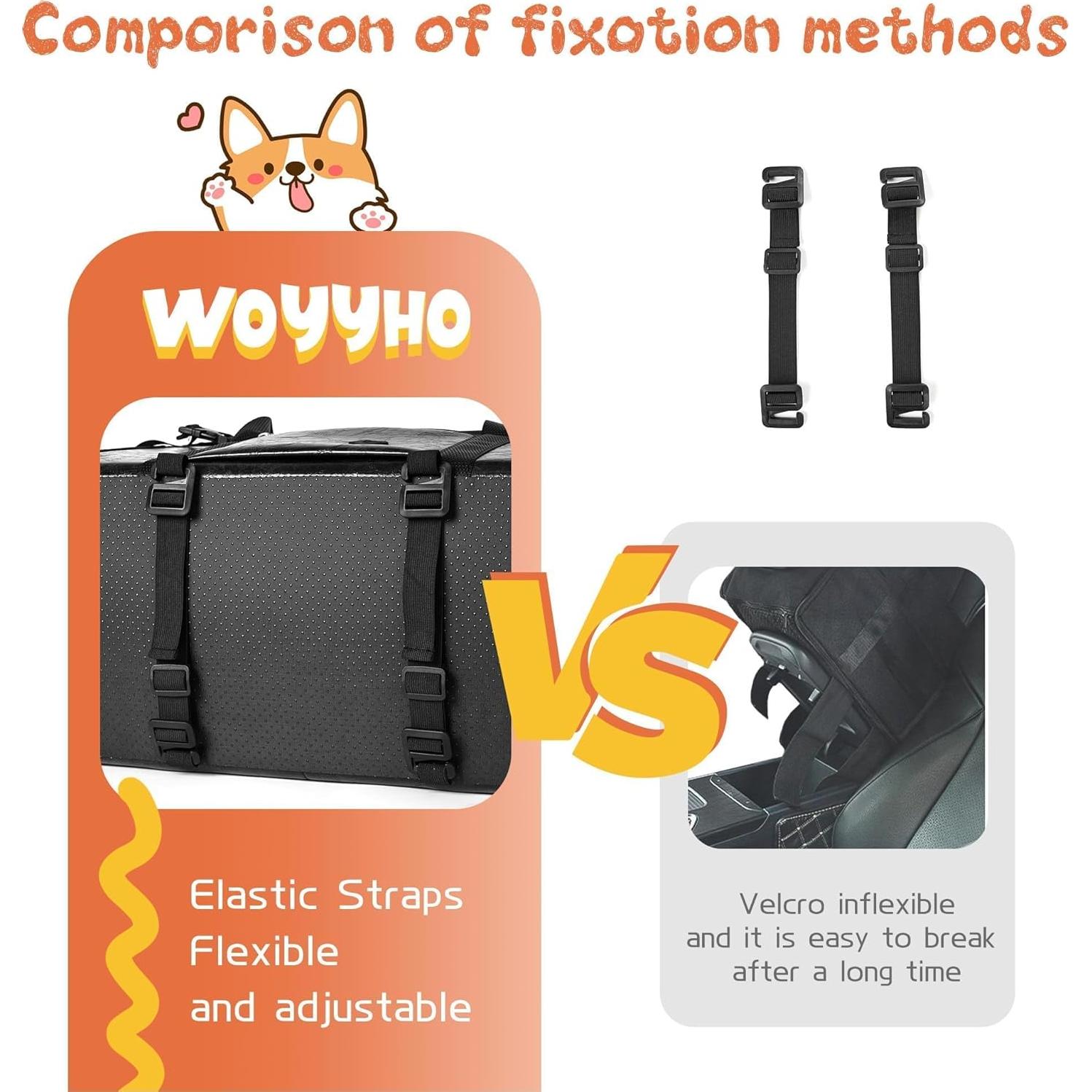 Asiento de Coche para Perros WOYYHO Negro hasta 8.16 kg