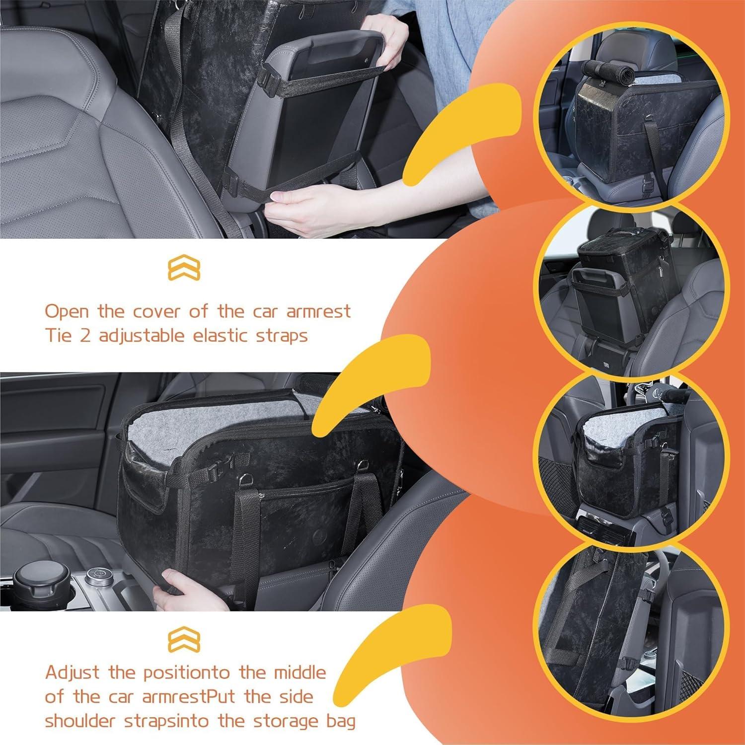 Asiento de Coche para Perros WOYYHO Negro hasta 8.16 kg