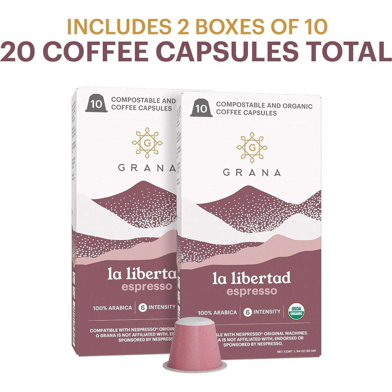 Cápsulas de Café Orgánico Bru Caps La Libertad 20 Unidades