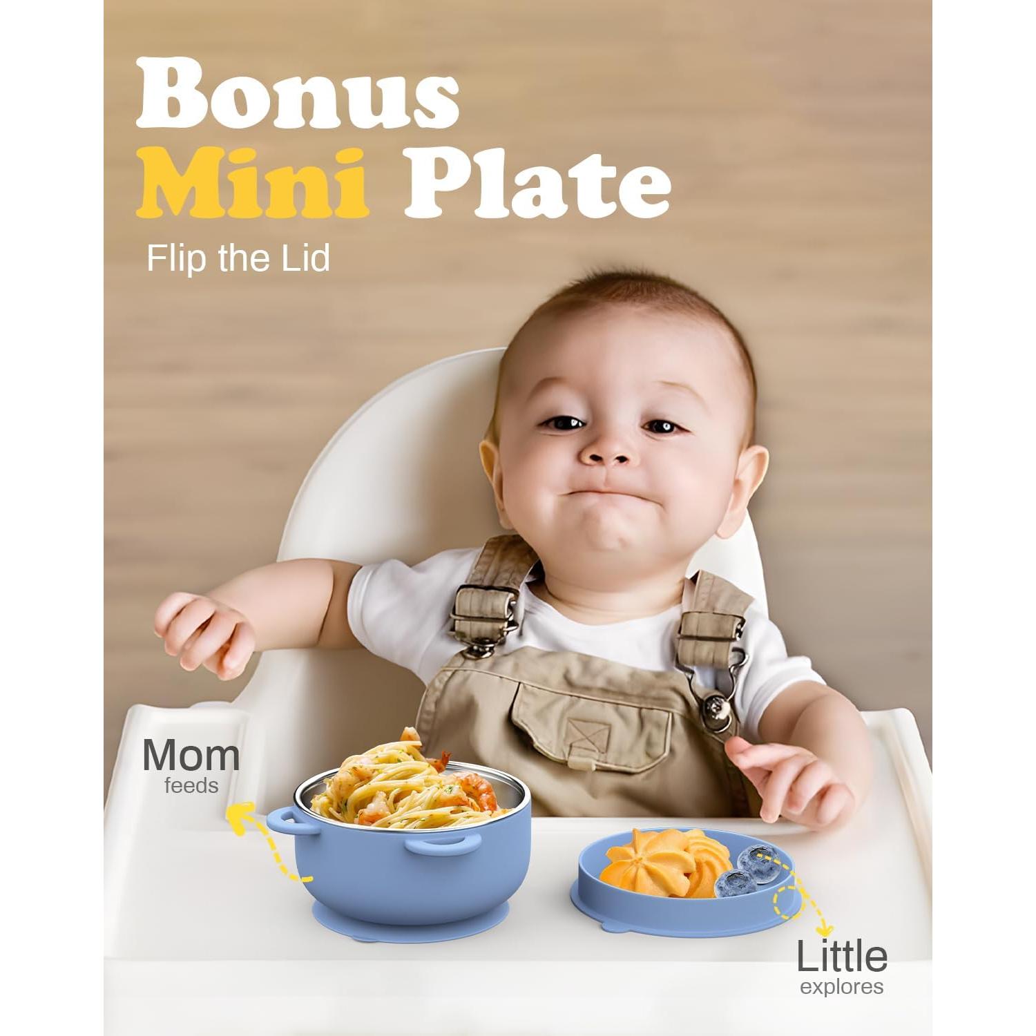 Tazones de Succión Bakpoco 4-Pack Acero Inoxidable 400ml