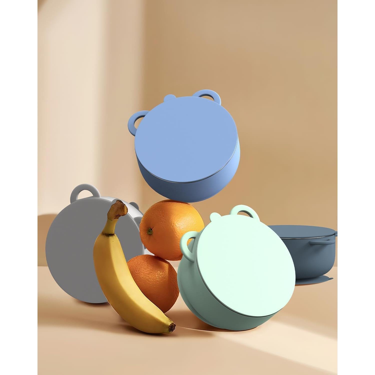 Tazones de Succión Bakpoco 4-Pack Acero Inoxidable 400ml