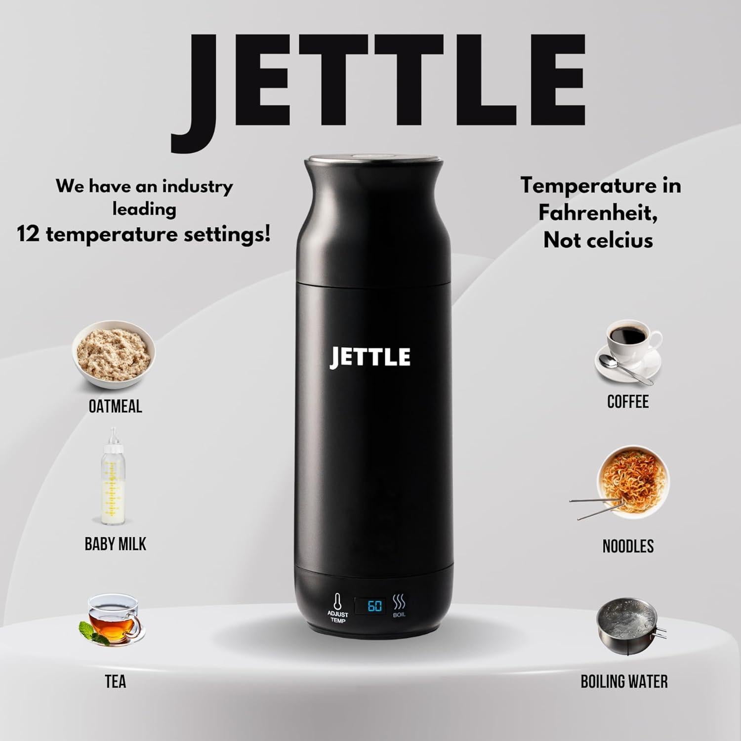 Hervidor Eléctrico Jettle 450ml Acero Inoxidable Control Táctil