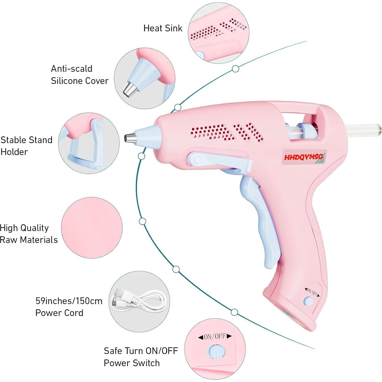 Pistola de Silicona Caliente Inalámbrica HHDQYMSG 20W 2000mAh