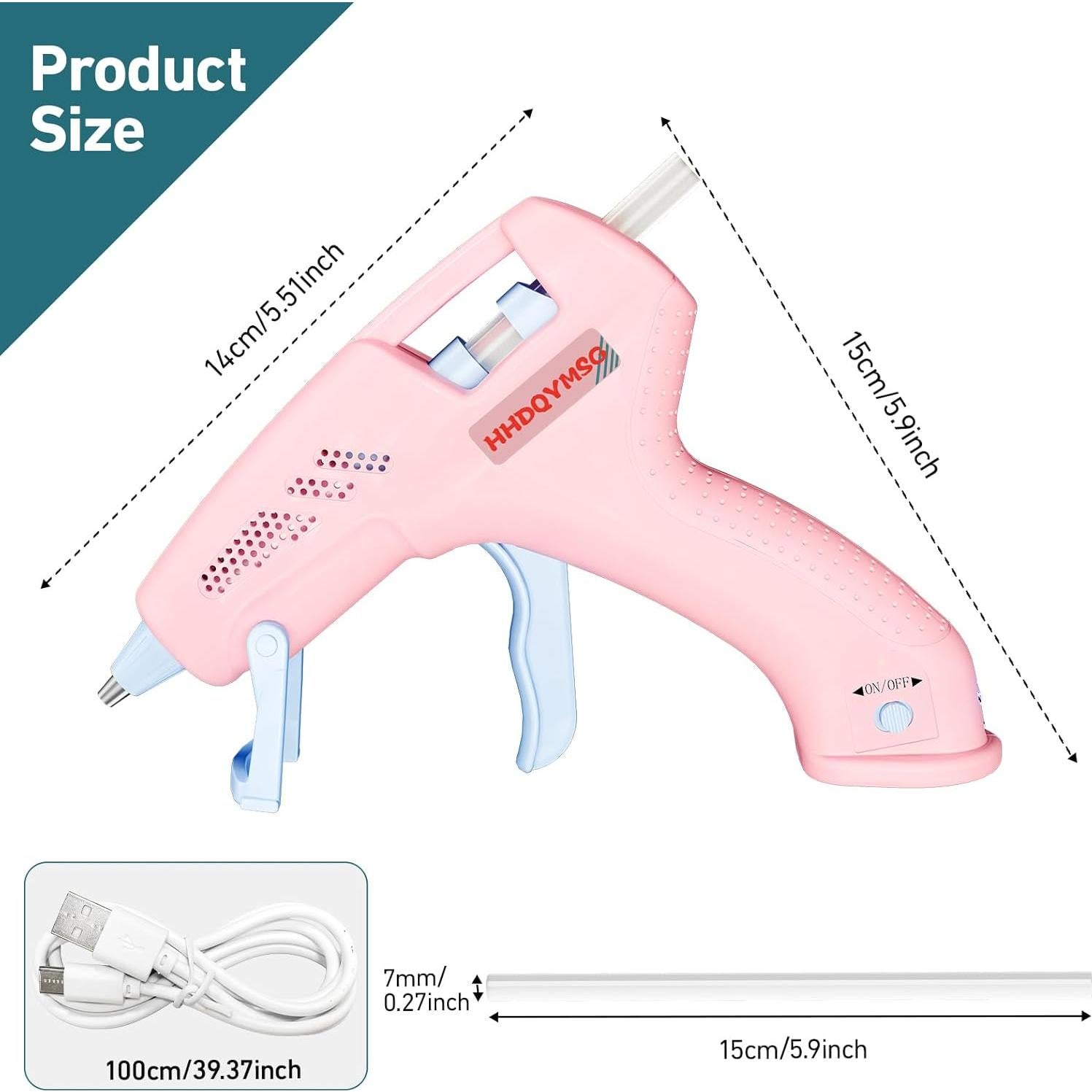 Pistola de Silicona Caliente Inalámbrica HHDQYMSG 20W 2000mAh