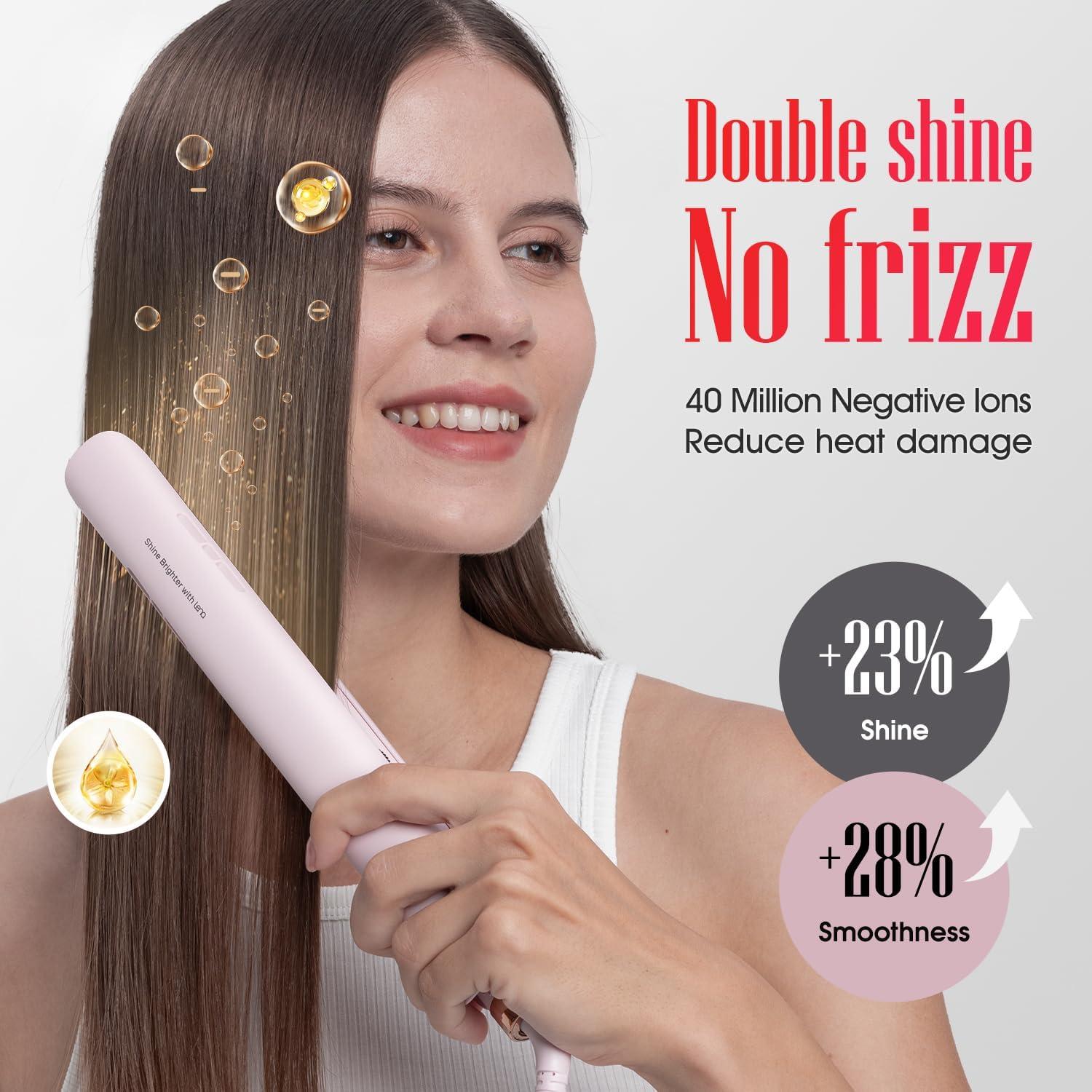 Plancha de Pelo LENA H2 2 en 1 Titanio 12 Temperaturas Rosa