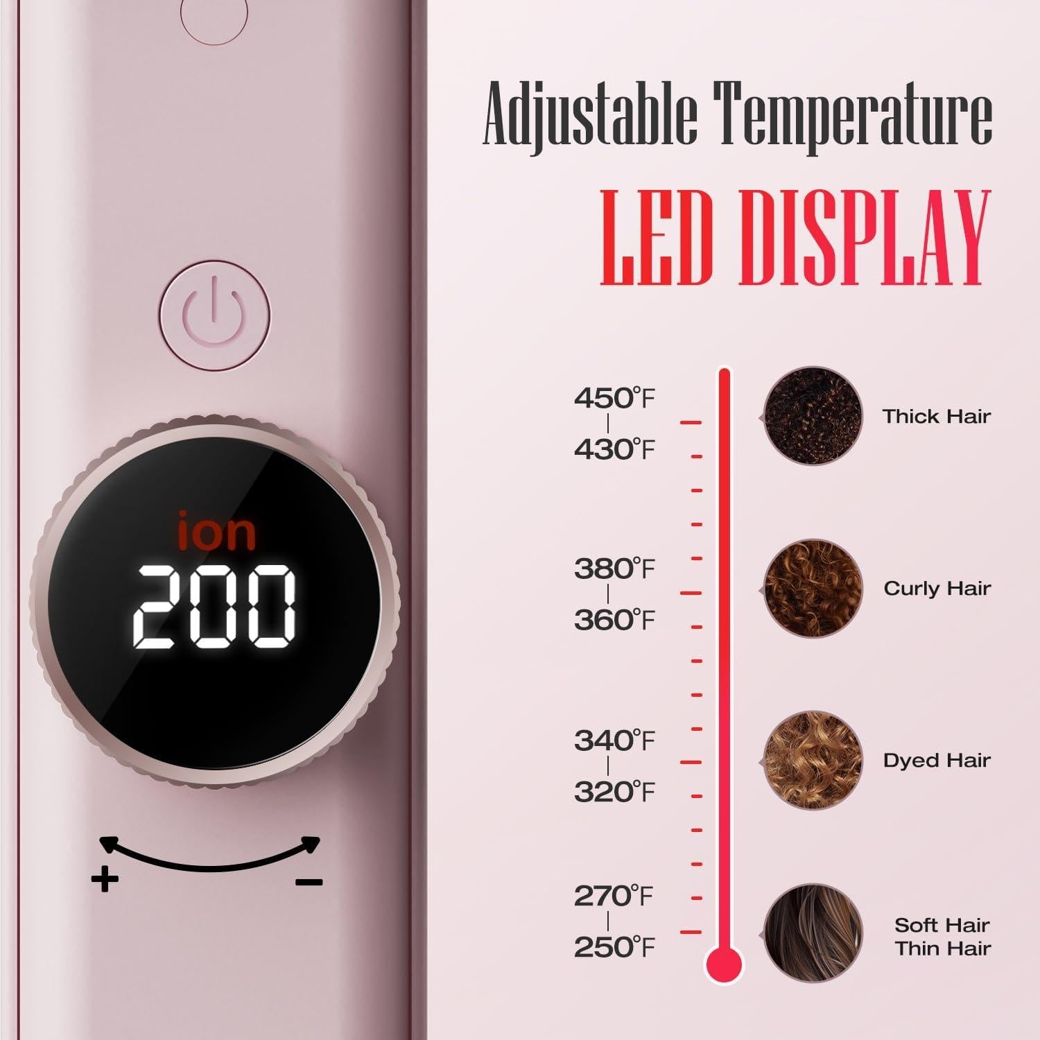 Plancha de Pelo LENA H2 2 en 1 Titanio 12 Temperaturas Rosa