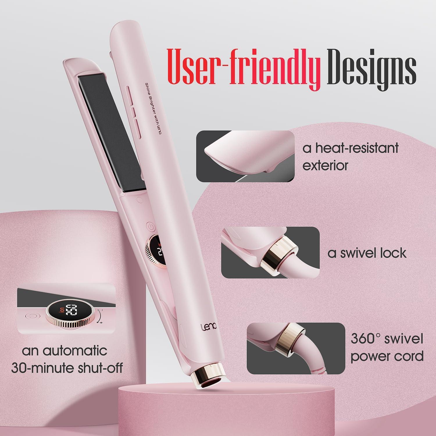 Plancha de Pelo LENA H2 2 en 1 Titanio 12 Temperaturas Rosa