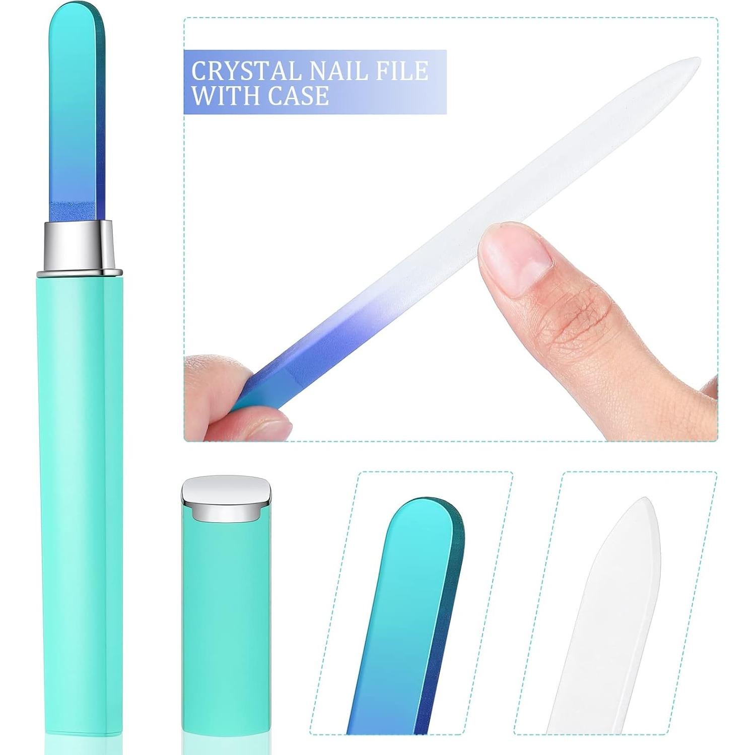 Juego de Limado de Uñas de Cristal Mudder 6 Piezas Verde