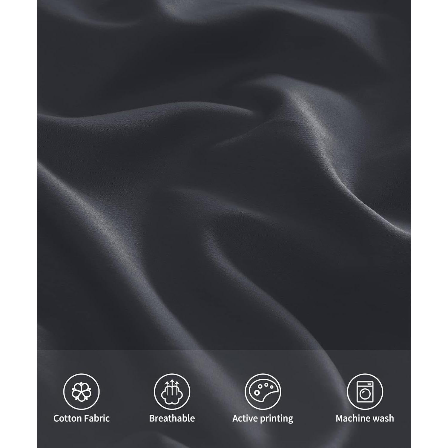 Juego de Fundas de Almohada Warmstar 100% Algodón King 600 Hilos Negro