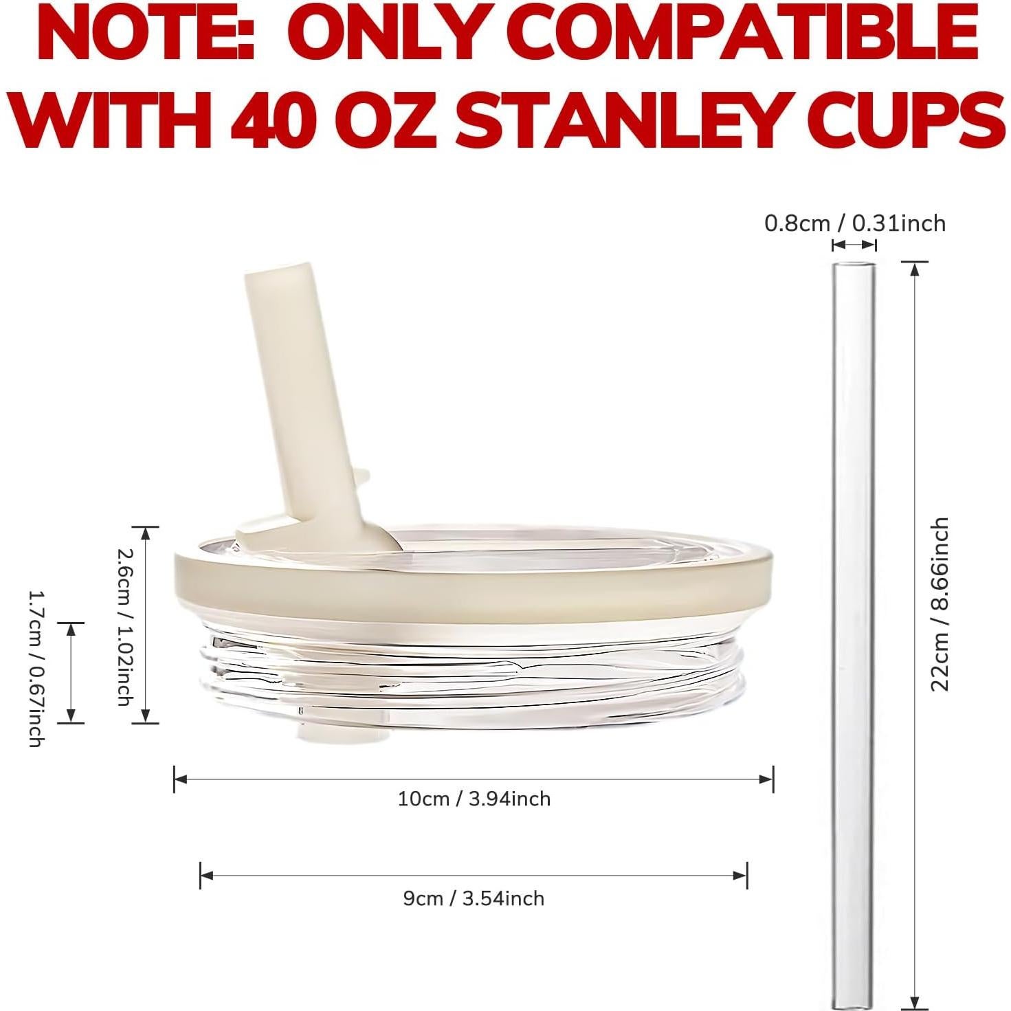 Tapa de Popote XPMY para Vaso Stanley 40 Oz Reutilizable 2 Pzs