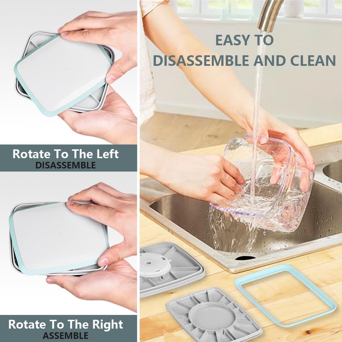 Juego de 3 Contenedores de Almacenamiento Herméticos 1200ml Haivebo