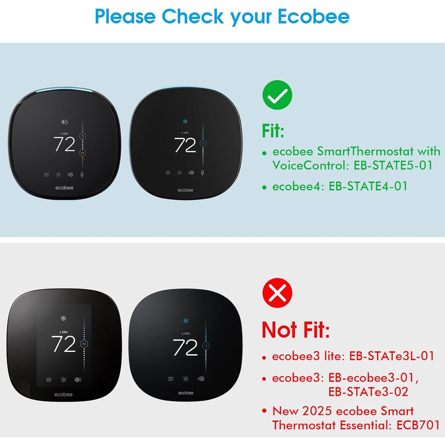 Placa de Pared CaseBot para Termostato Ecobee 4 y SmartThermostat