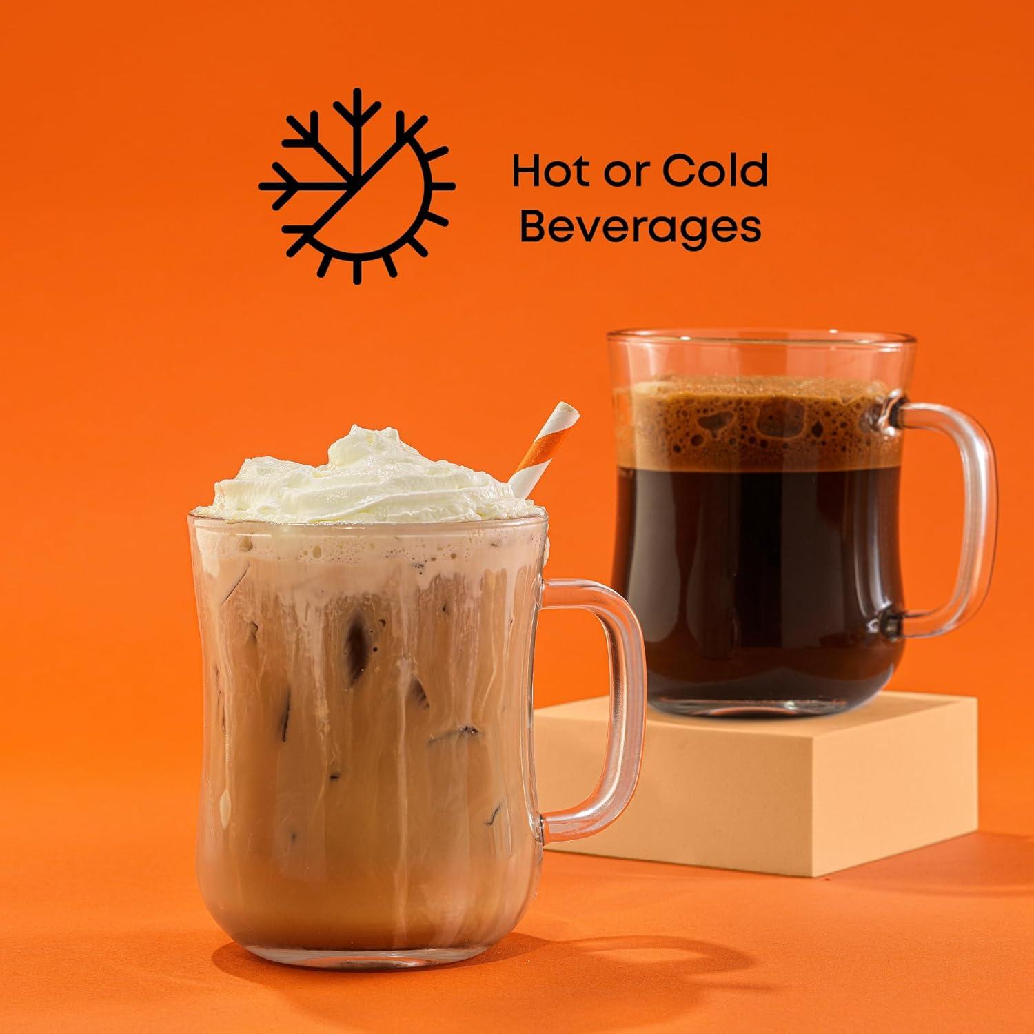 Juego de 4 Tazas de Café de Vidrio JoyJolt 15.5oz Apto Lavavajillas