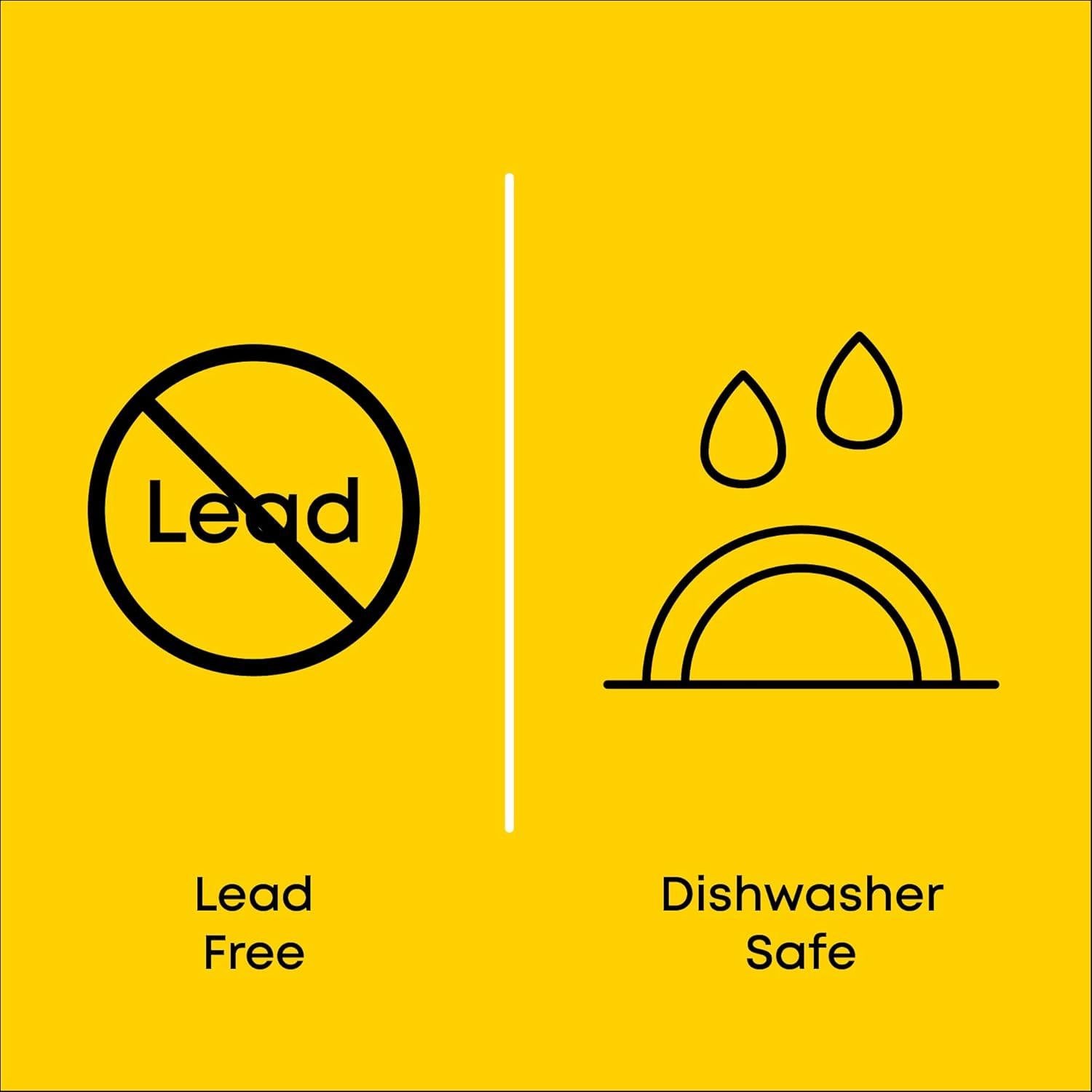 Juego de 4 Tazas de Café de Vidrio JoyJolt 15.5oz Apto Lavavajillas