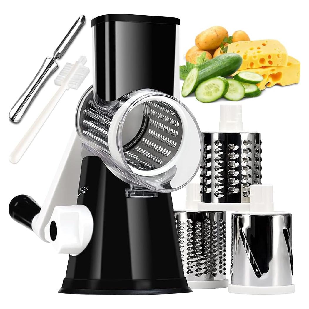 Rallador de Queso Rotatorio Maxceysen 3 en 1 Acero Inoxidable
