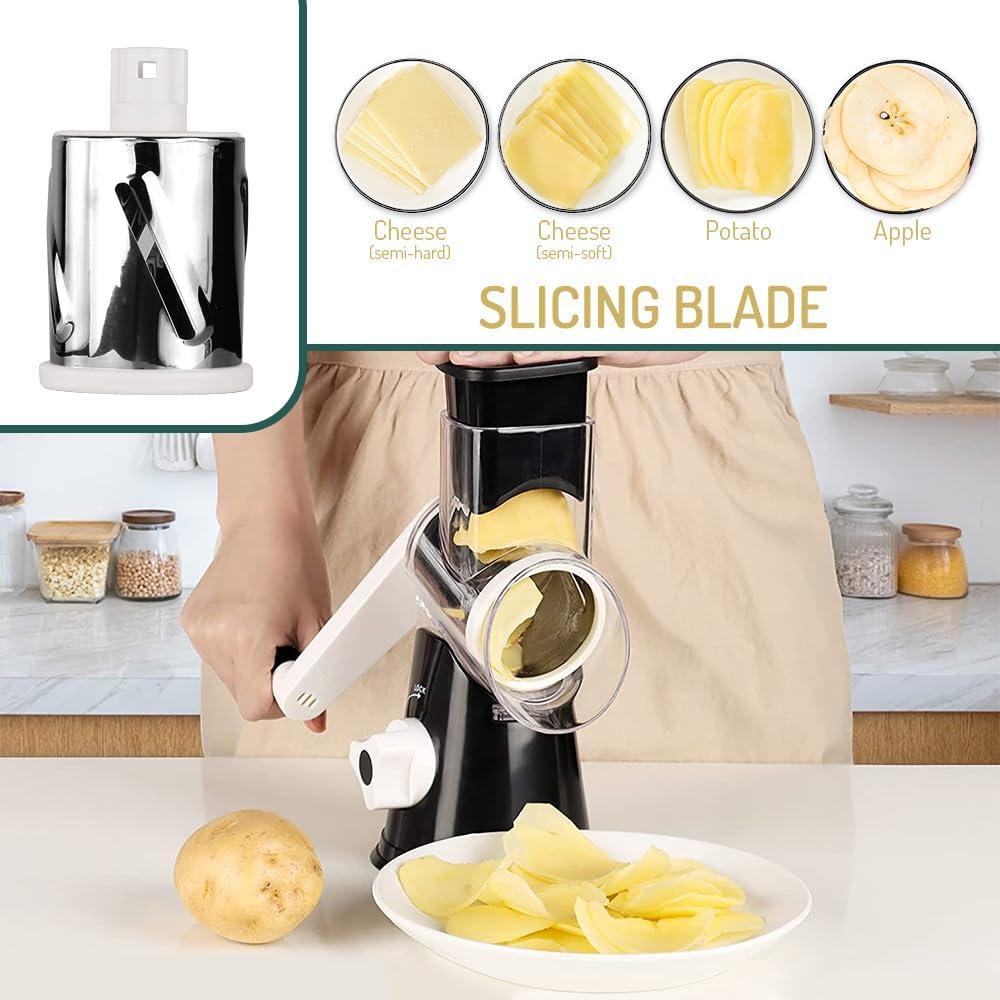 Rallador de Queso Rotatorio Maxceysen 3 en 1 Acero Inoxidable