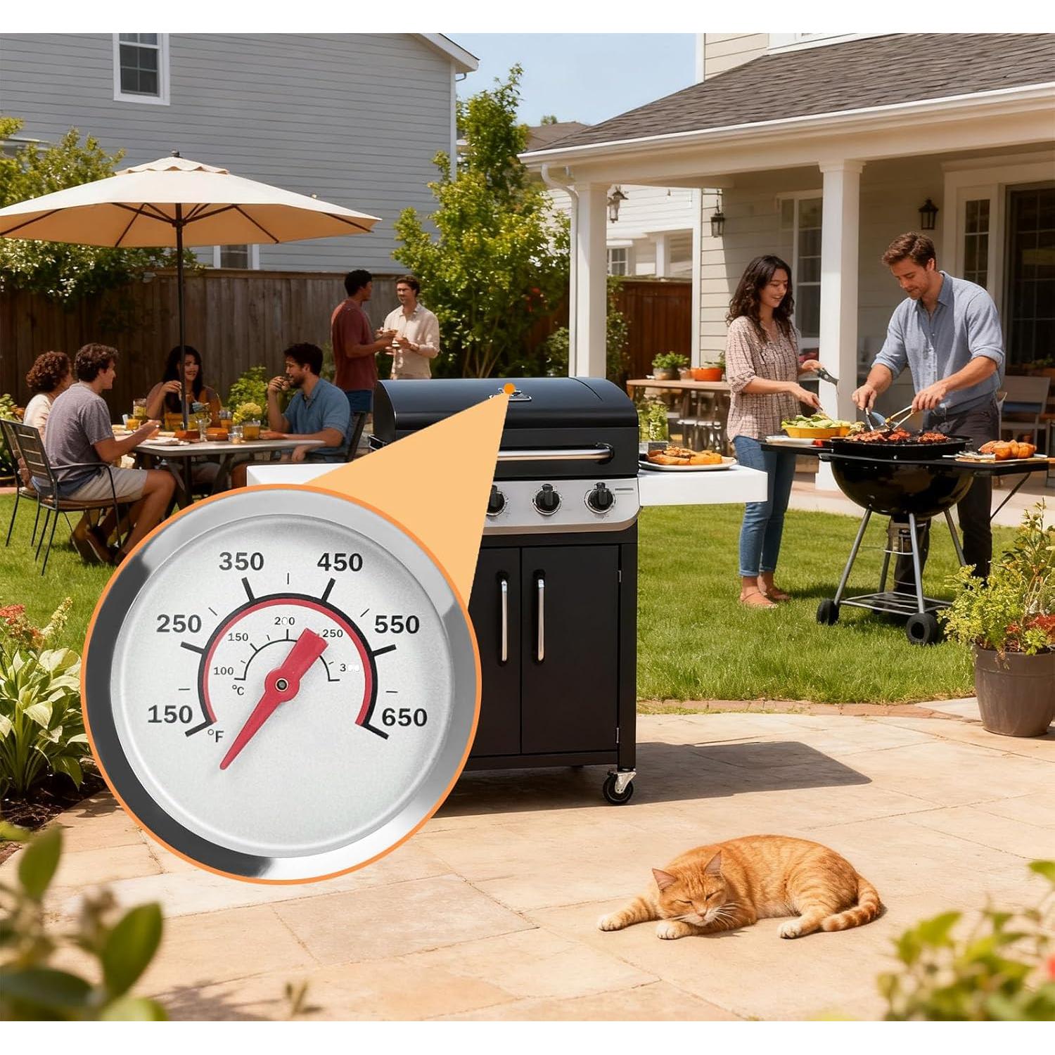 Medidor de Temperatura de Tapa PETKAO 1.8" para Parrilla Charbroil