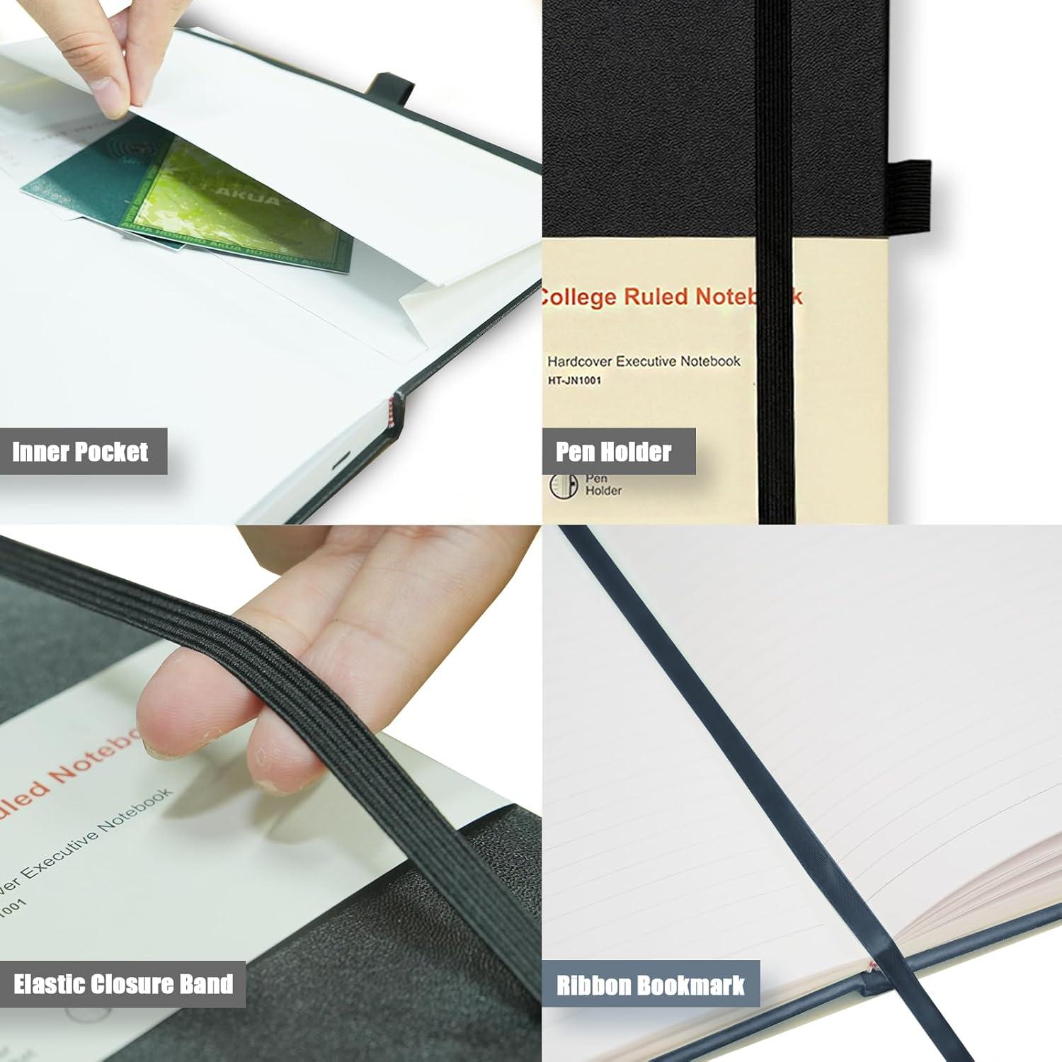 Cuaderno A5 tapa dura Heture negro 160 páginas 14x21 cm