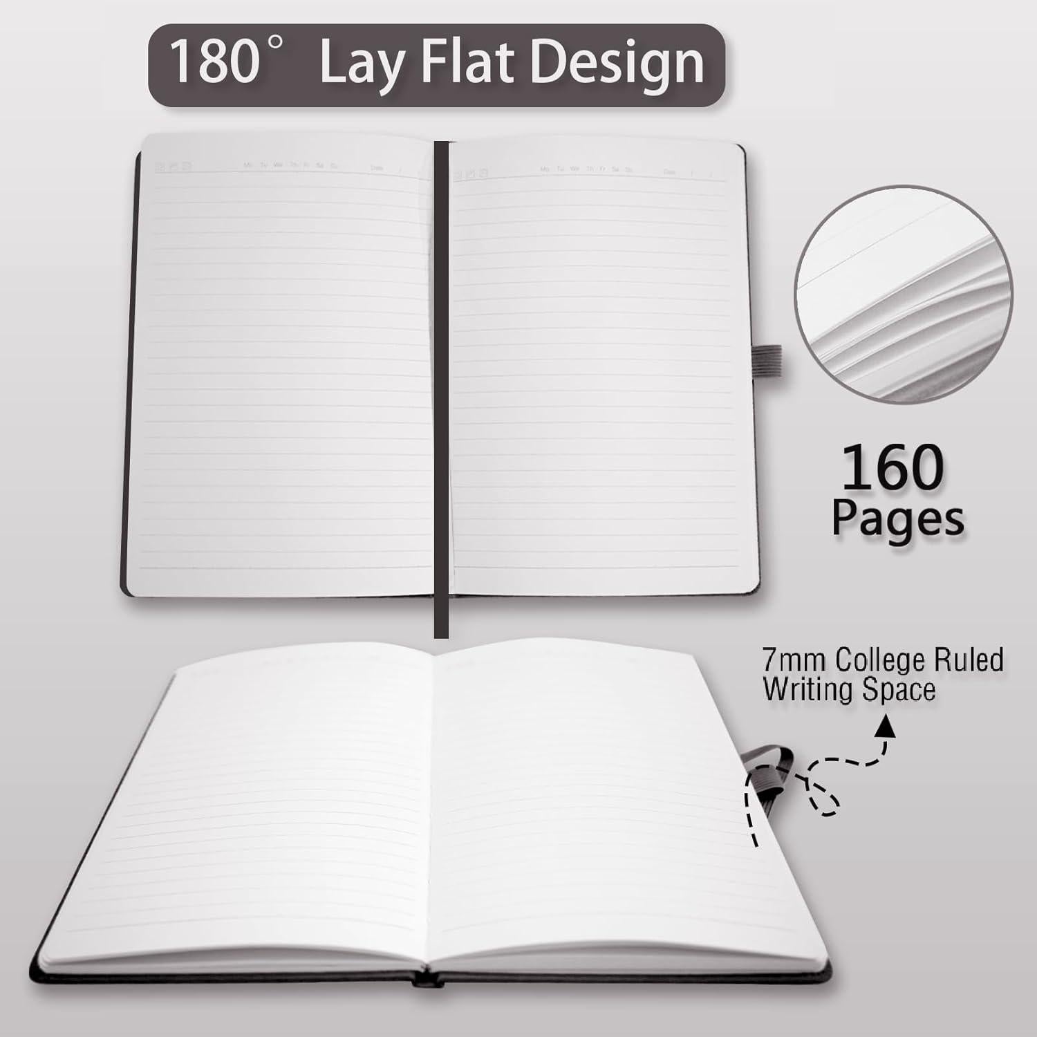 Cuaderno A5 tapa dura Heture negro 160 páginas 14x21 cm