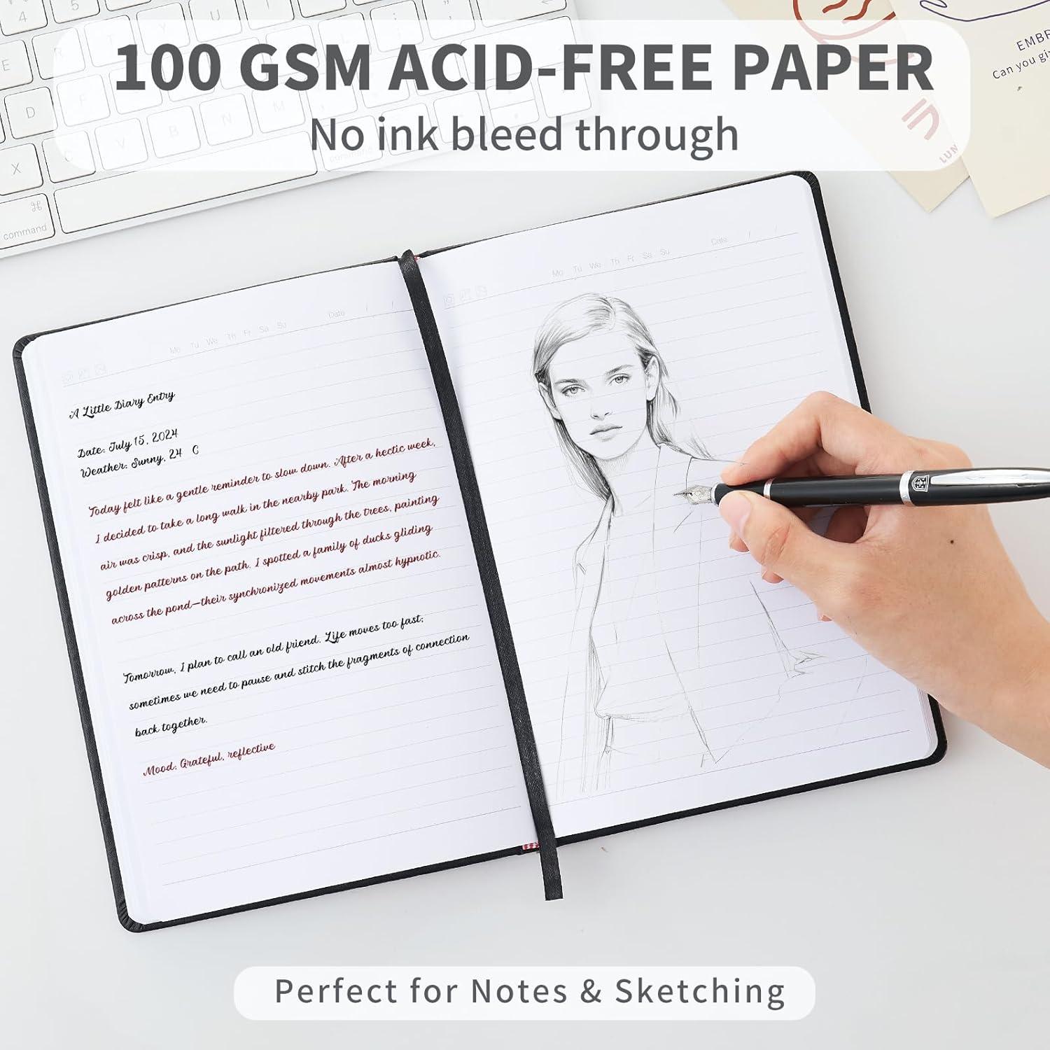 Cuaderno A5 tapa dura Heture negro 160 páginas 14x21 cm