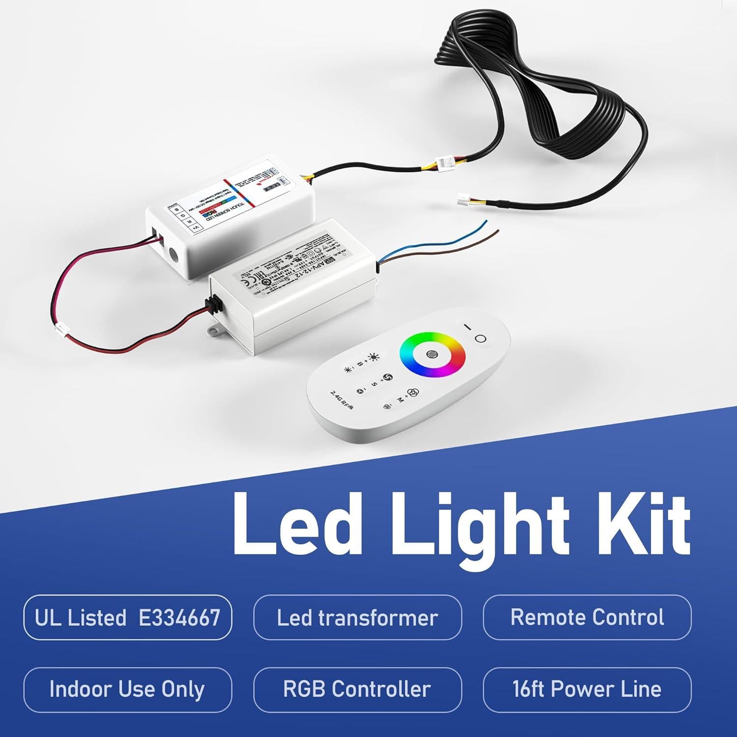 Nicho de Ducha LED RGB Bernkot 30.48x30.48 cm Acero Inoxidable