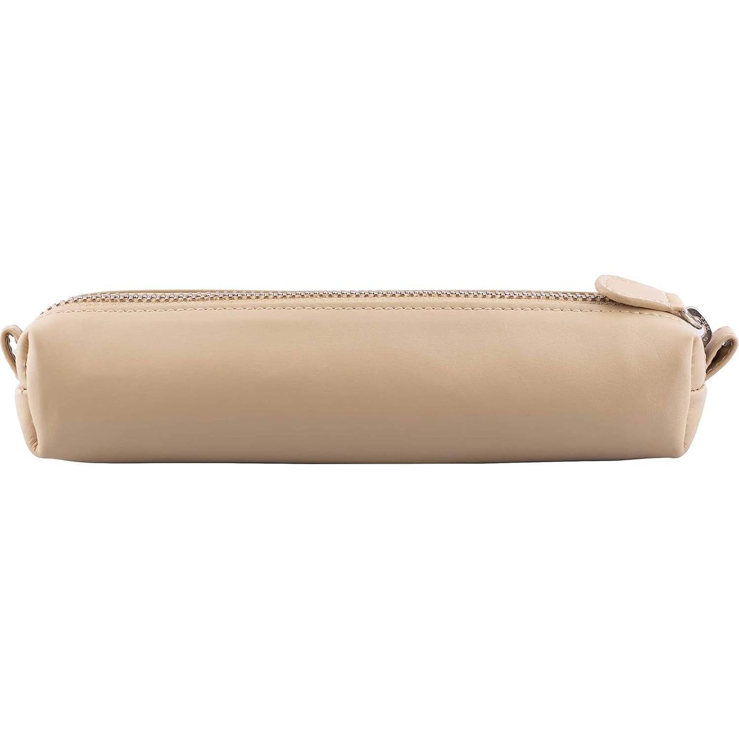 Estuche de cuero DiLoro beige para bolígrafos y lápices
