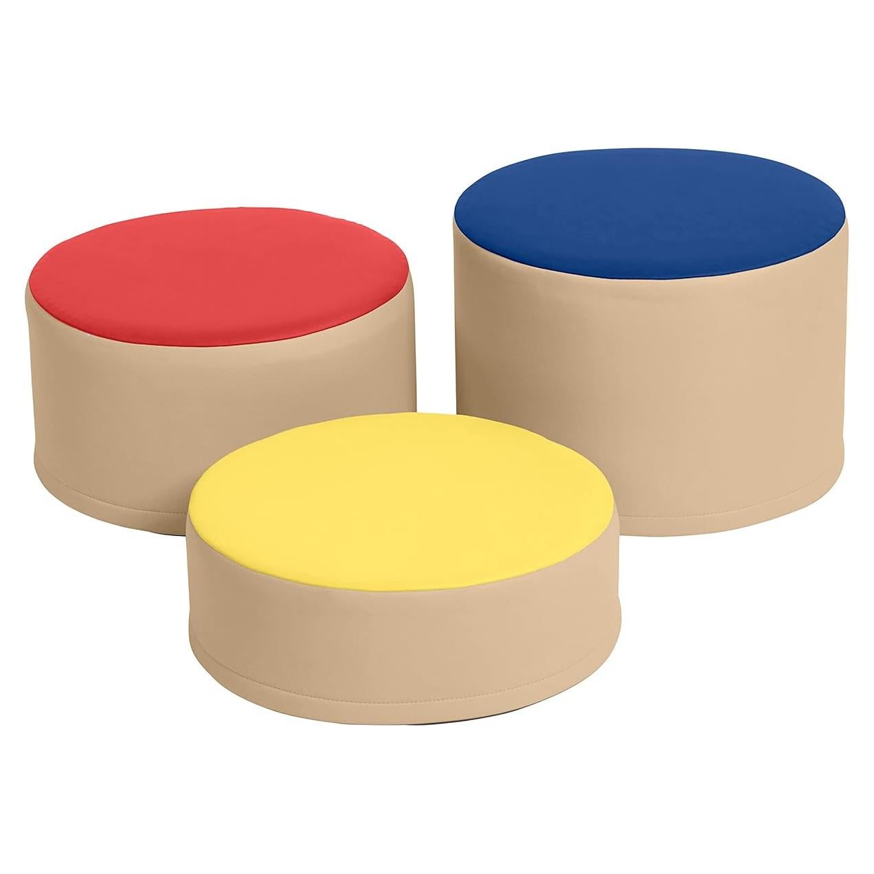 Conjunto de Taburetes Coloridos ECR4Kids SoftZone 3 Piezas