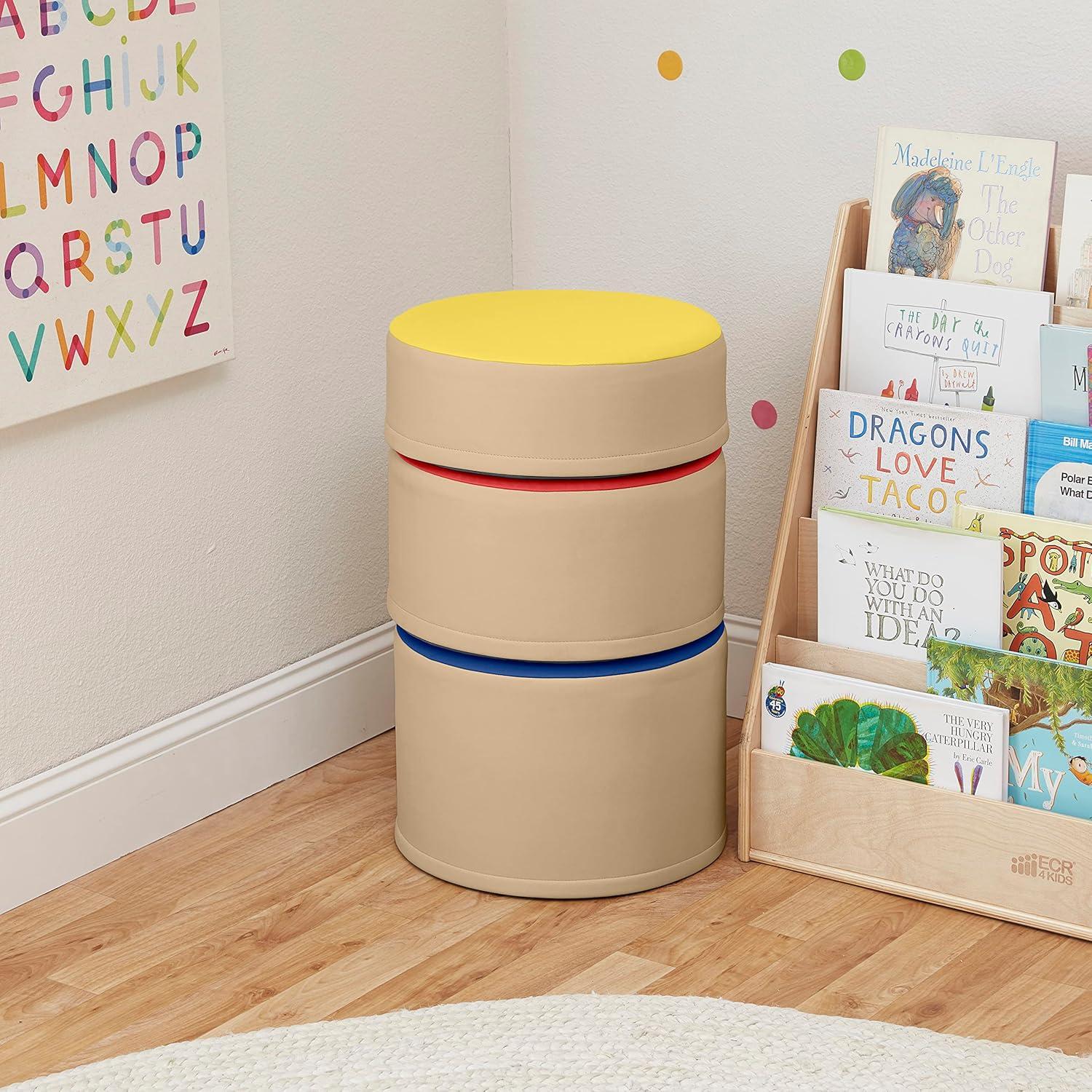 Conjunto de Taburetes Coloridos ECR4Kids SoftZone 3 Piezas