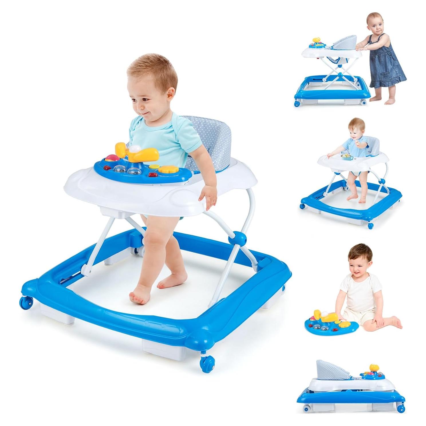 Andador Plegable 4 en 1 BABY JOY para Bebés Azul