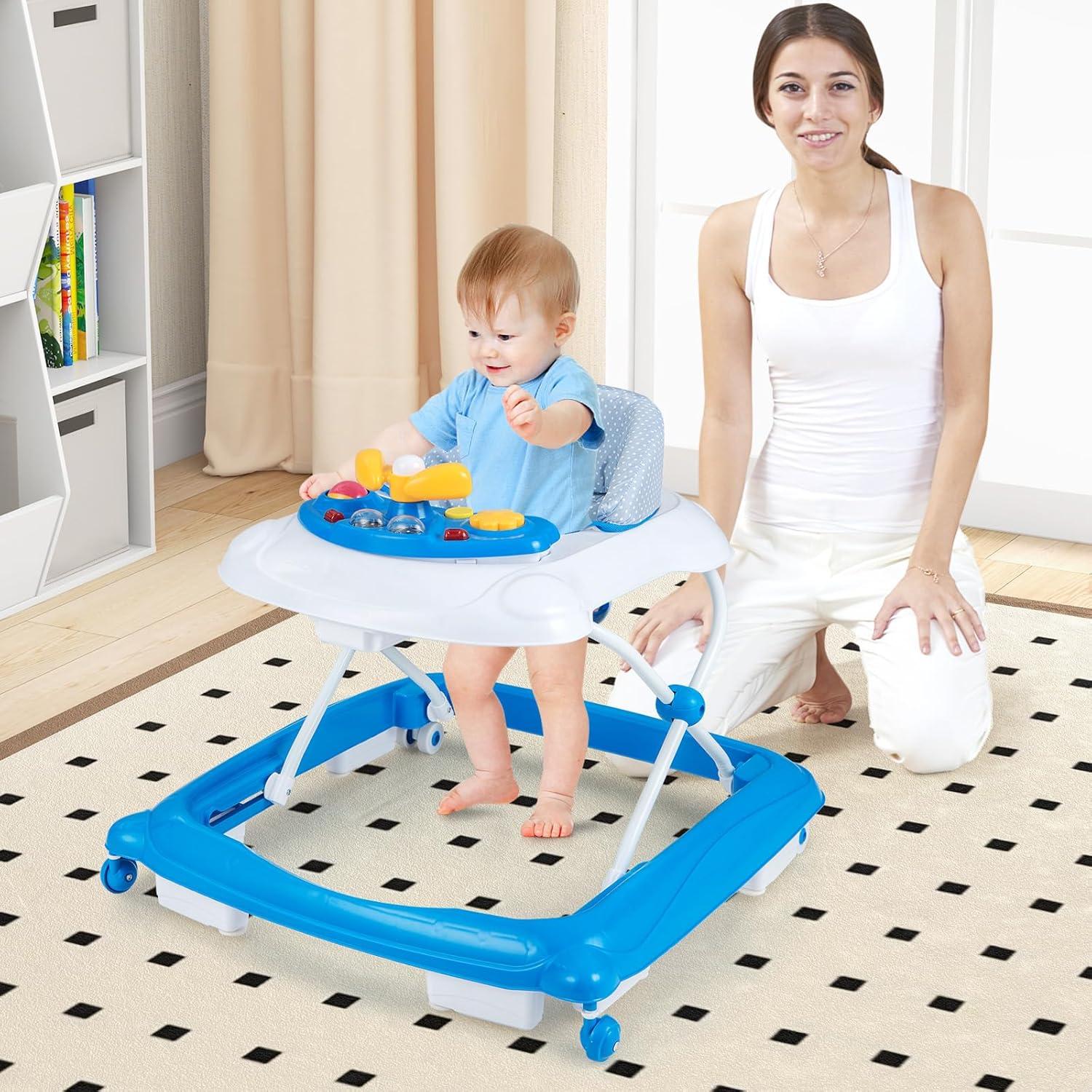 Andador Plegable 4 en 1 BABY JOY para Bebés Azul