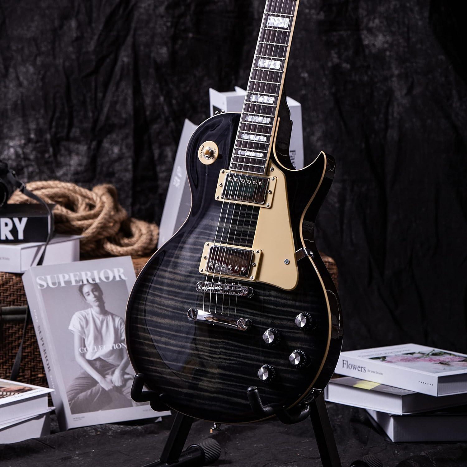 Guitarra Eléctrica Grote LPYS-006 Cuerpo Sólido Negro