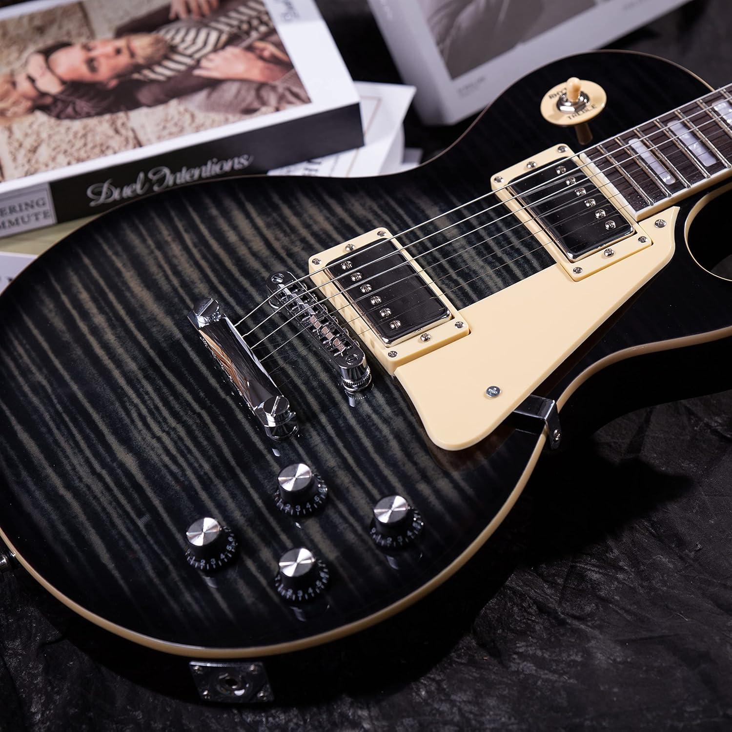 Guitarra Eléctrica Grote LPYS-006 Cuerpo Sólido Negro