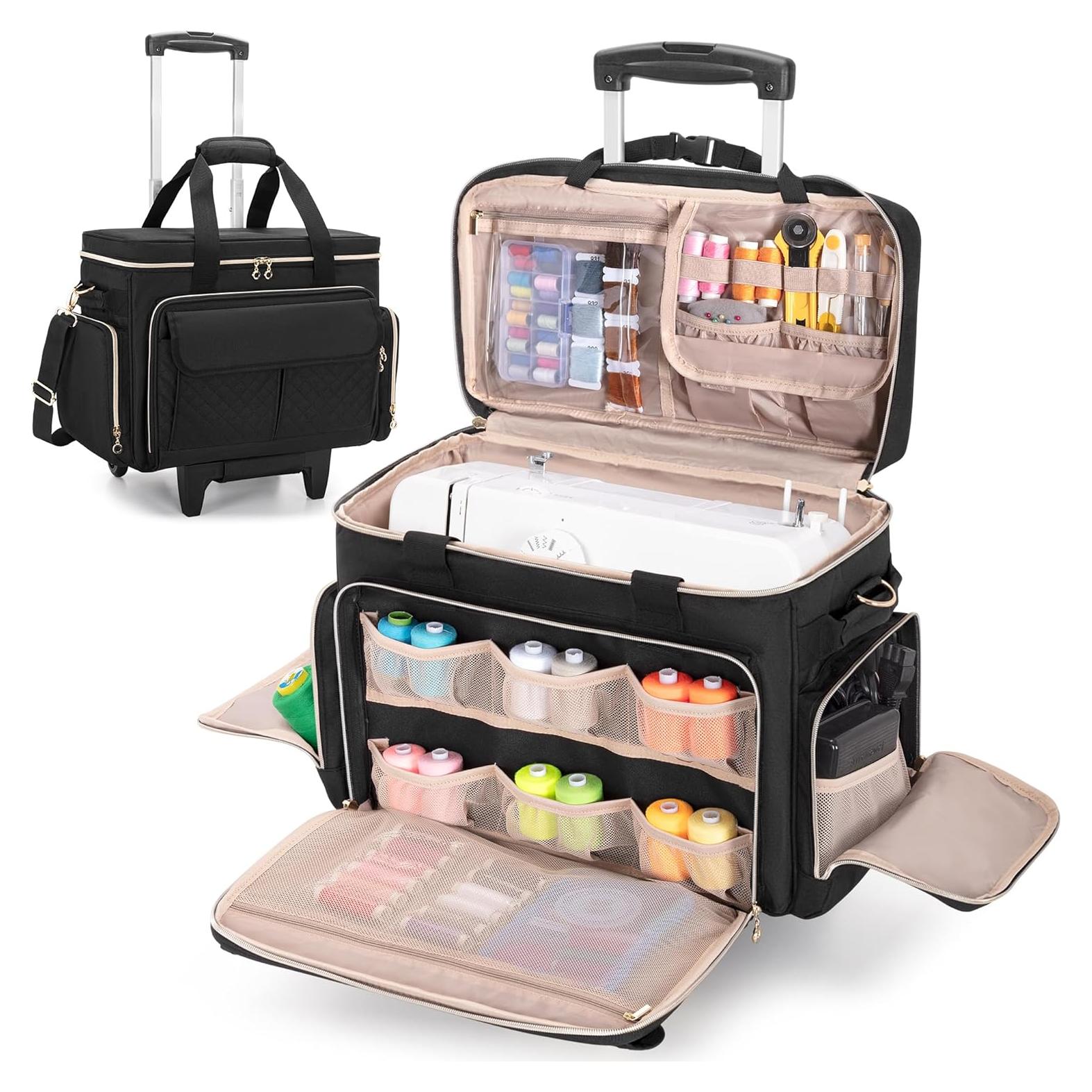 Estuche Rodante para Máquina de Coser LUXJA Negro 41.3x19.7x33cm