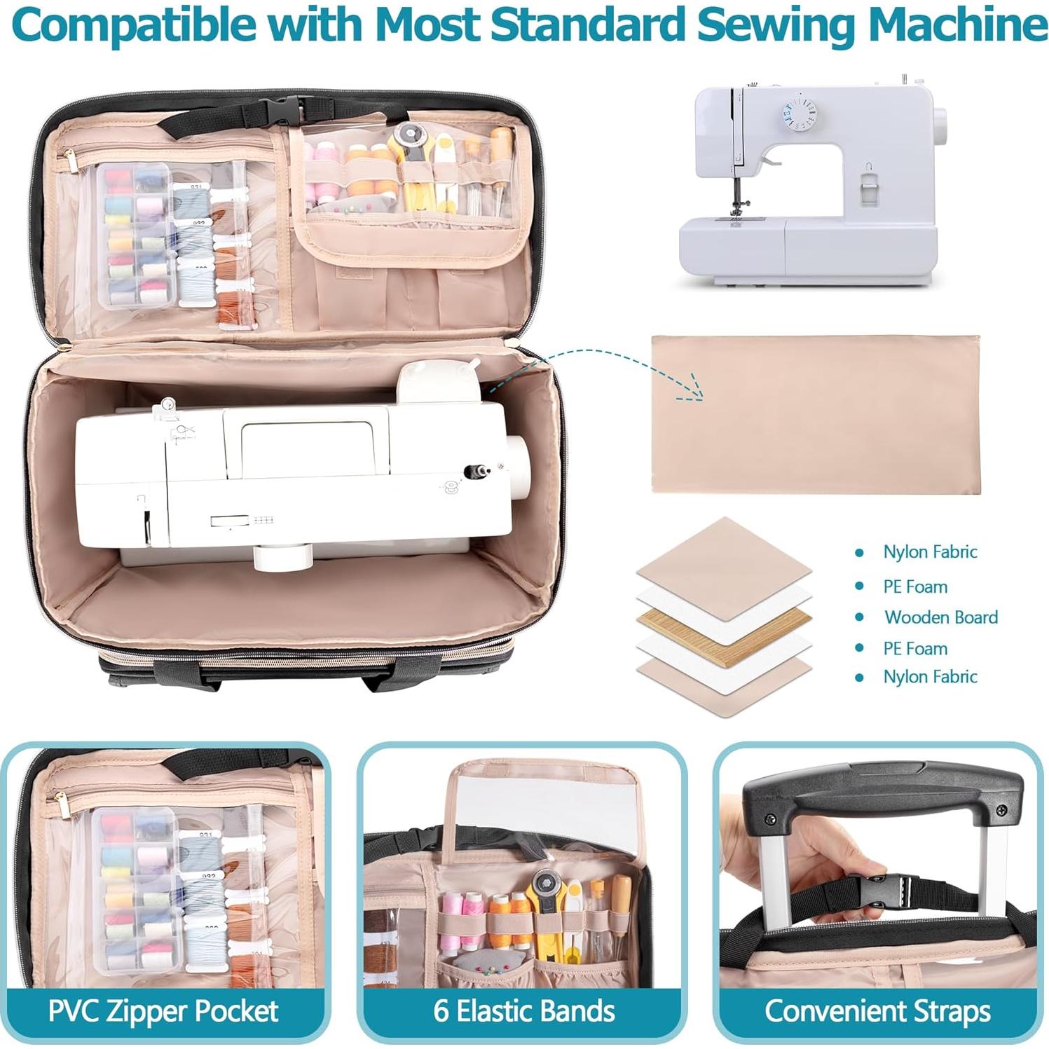 Estuche Rodante para Máquina de Coser LUXJA Negro 41.3x19.7x33cm