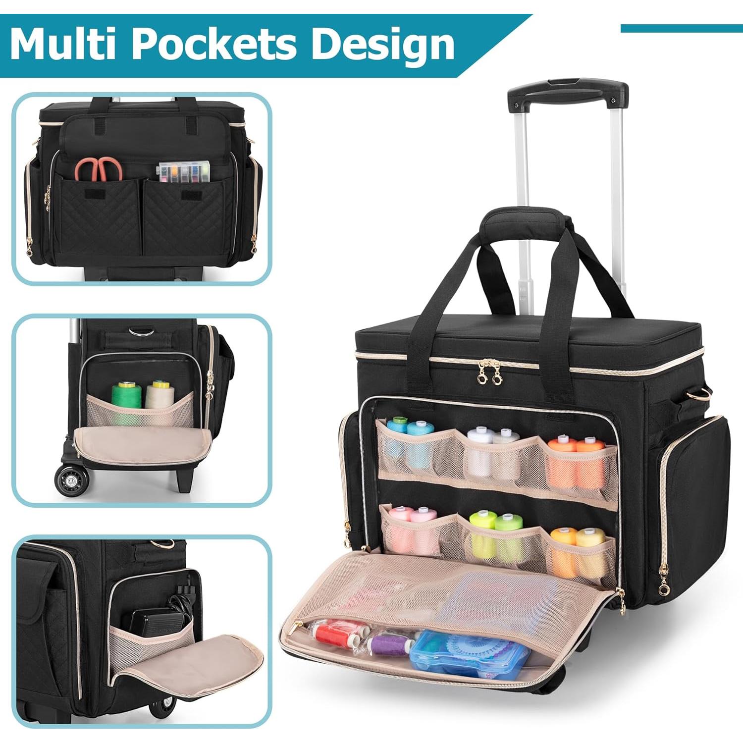 Estuche Rodante para Máquina de Coser LUXJA Negro 41.3x19.7x33cm