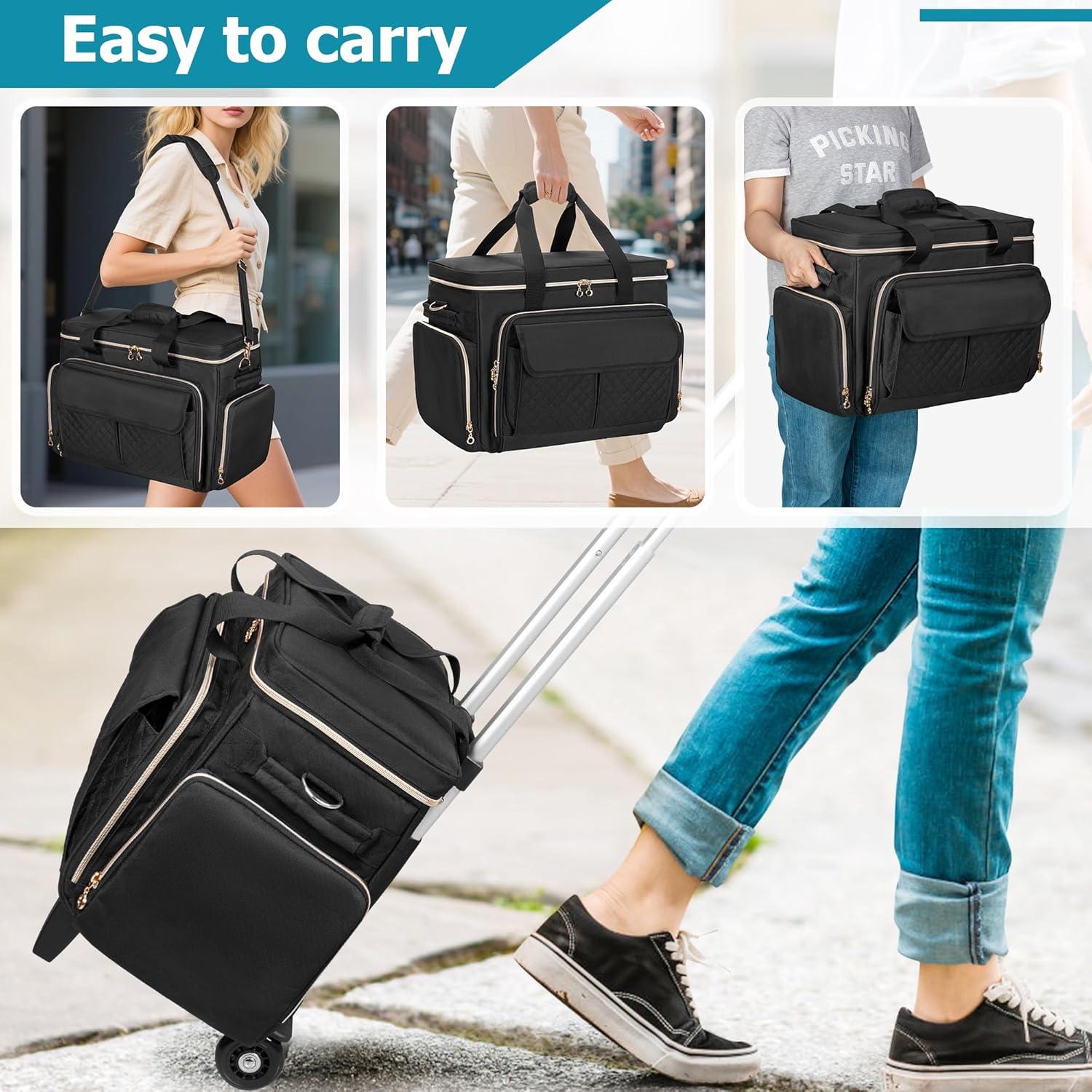 Estuche Rodante para Máquina de Coser LUXJA Negro 41.3x19.7x33cm