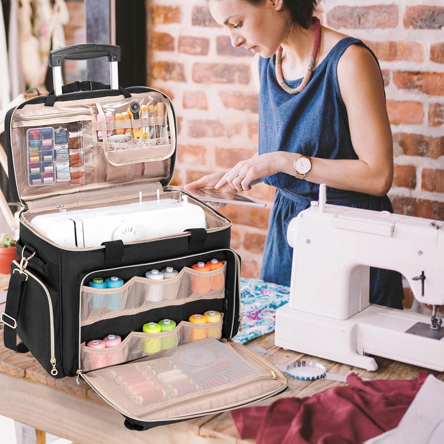 Estuche Rodante para Máquina de Coser LUXJA Negro 41.3x19.7x33cm