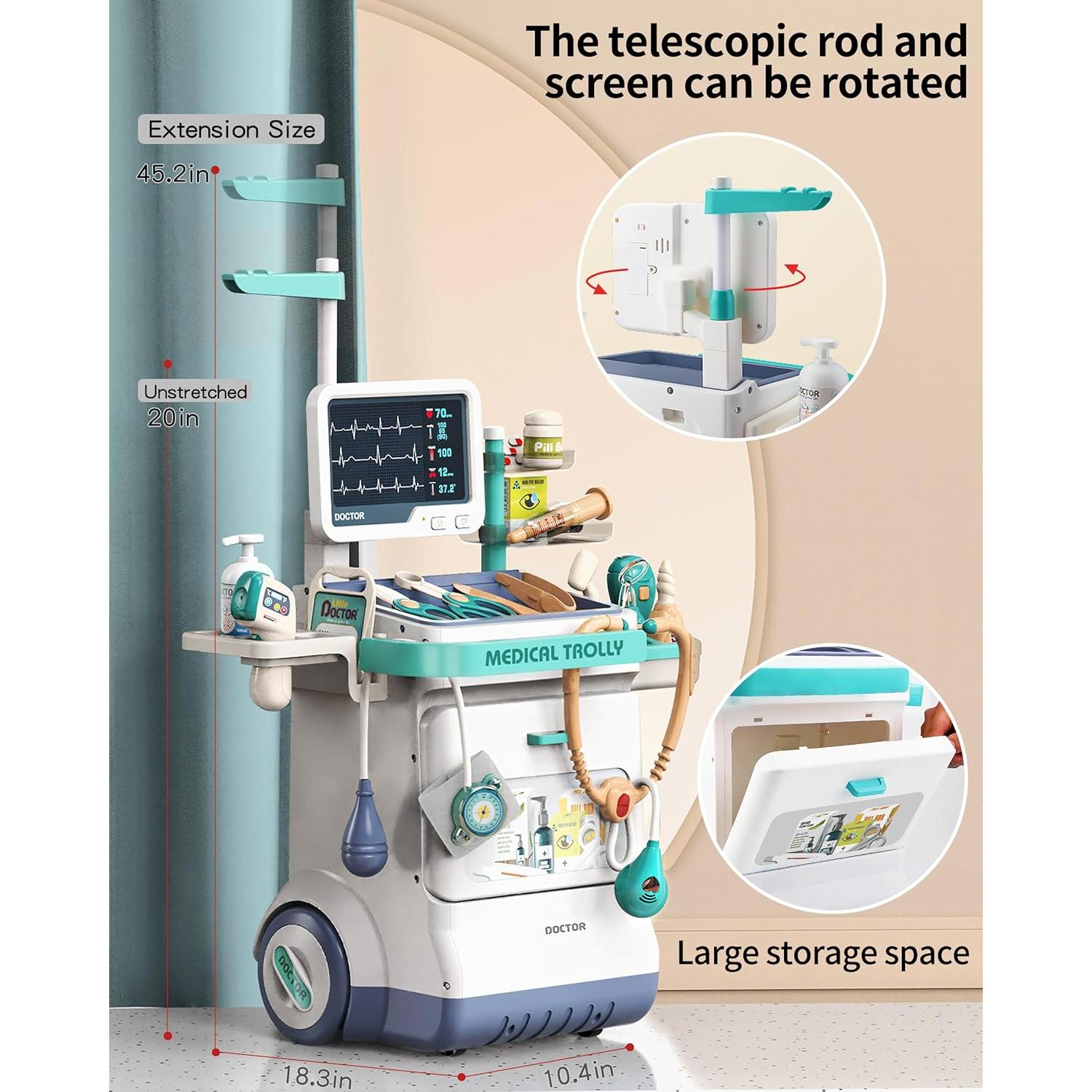 Kit Médico de Doctor para Niños Jovow 3 a 8 Años con Sonido