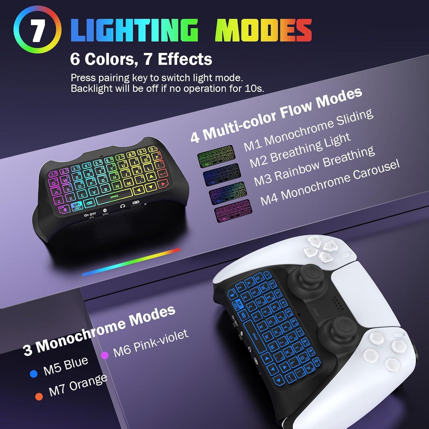 Teclado Inalámbrico TiMOVO para PS5 con Retroiluminación RGB